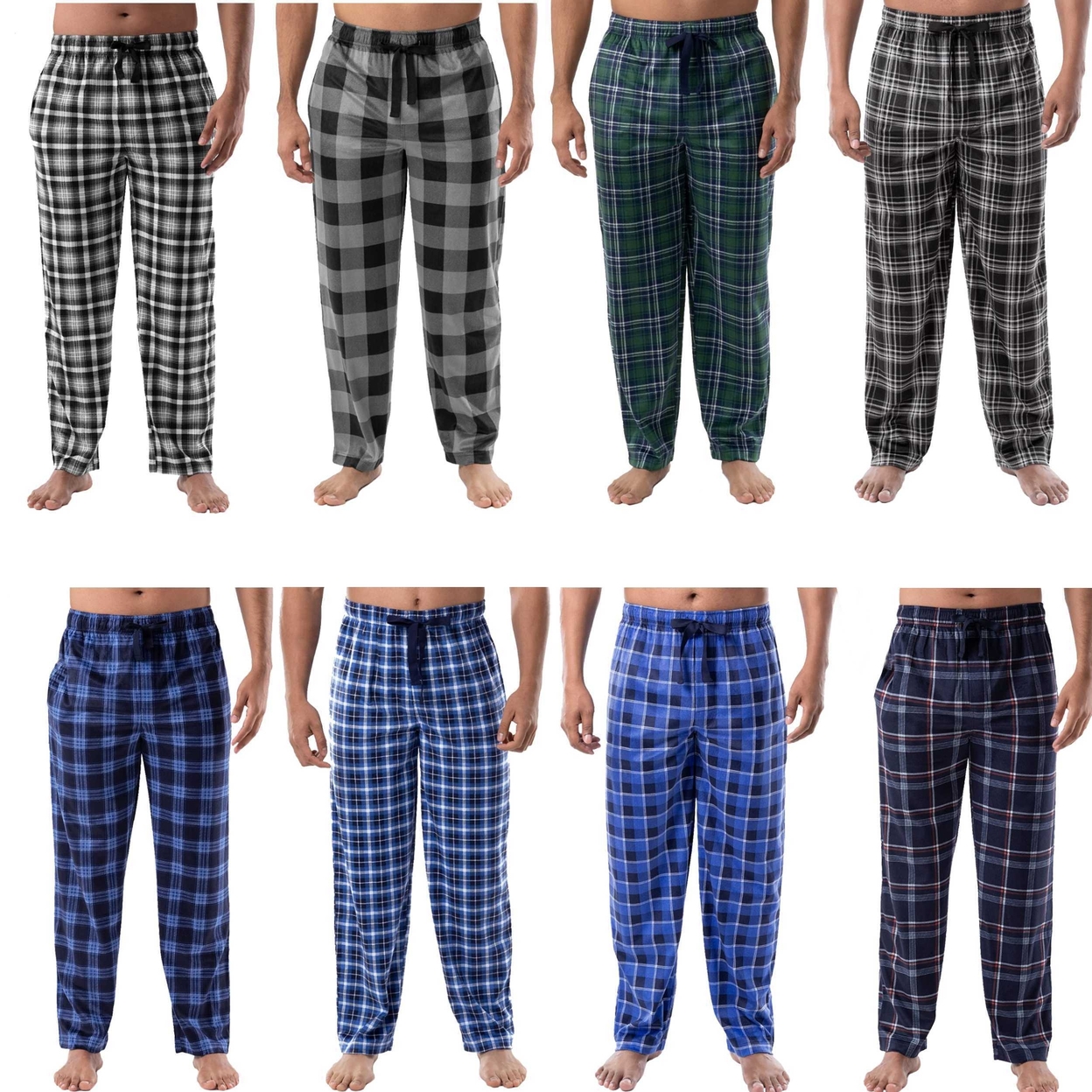 Multi-Pack: Men's Ultra-Soft Cozy Lounge Sleep Micro Fleece Plaid Pajama Pants - 1-pack, Xx-large