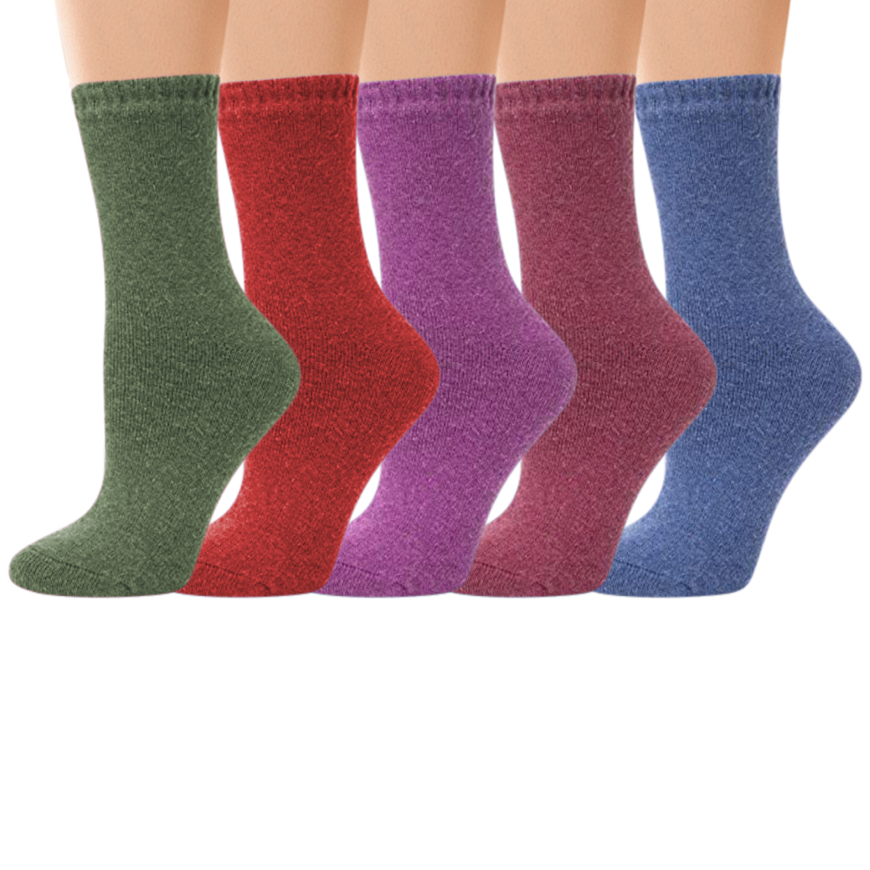 Multi-Pairs: Women's Warm Thick Merino Lamb Wool Winter Thermal Socks - 3-pairs