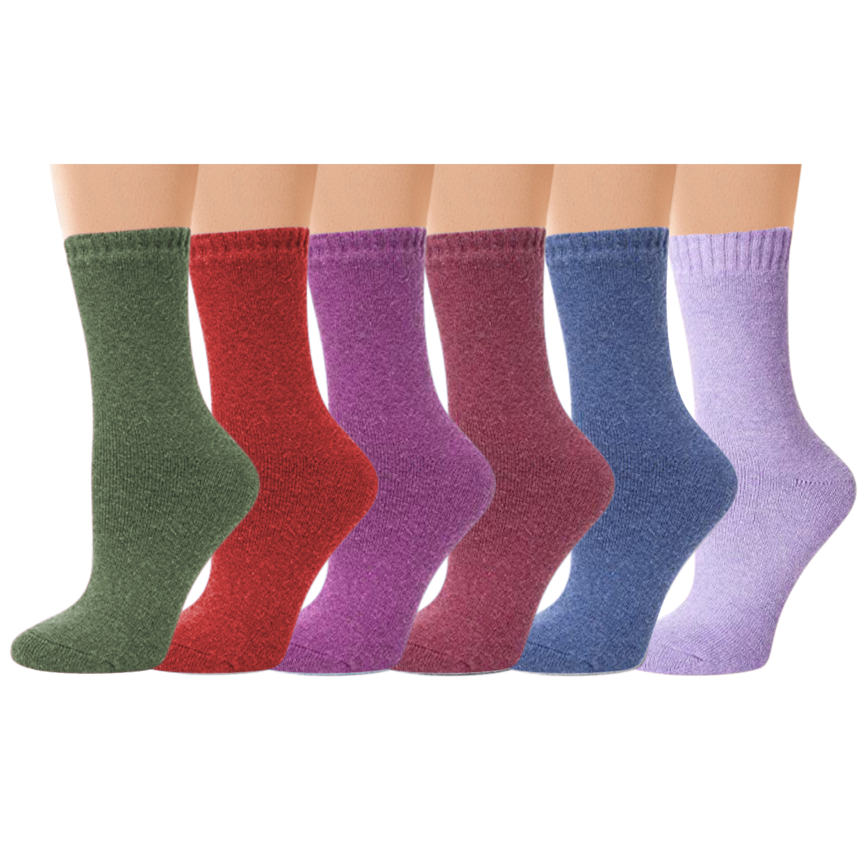 6-Pairs: Women's Warm Thick Merino Lamb Wool Winter Thermal Socks