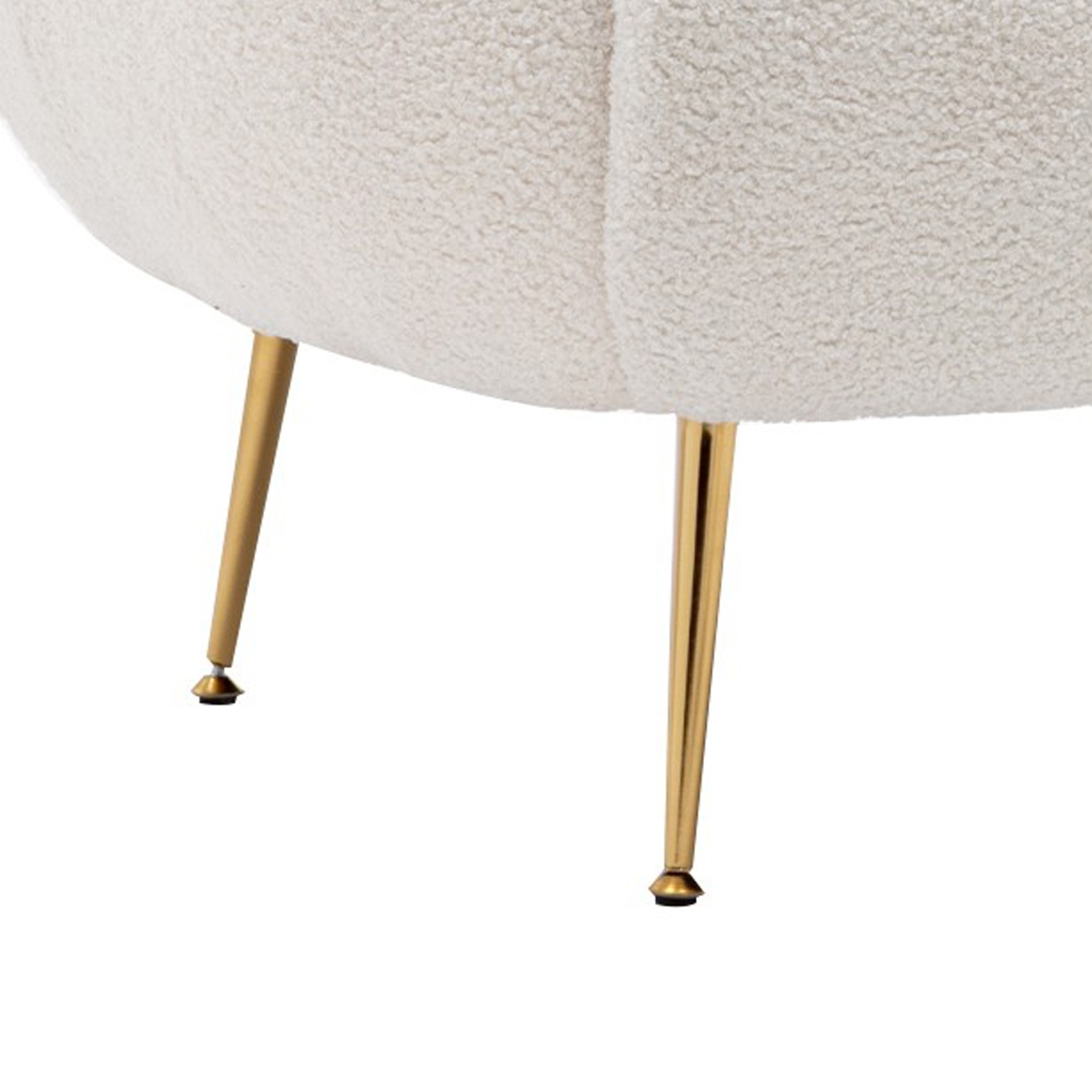 Tory 31 Inch Modern Leisure Accent Chair And Ottoman, White Teddy Plush Velvet- Saltoro Sherpi