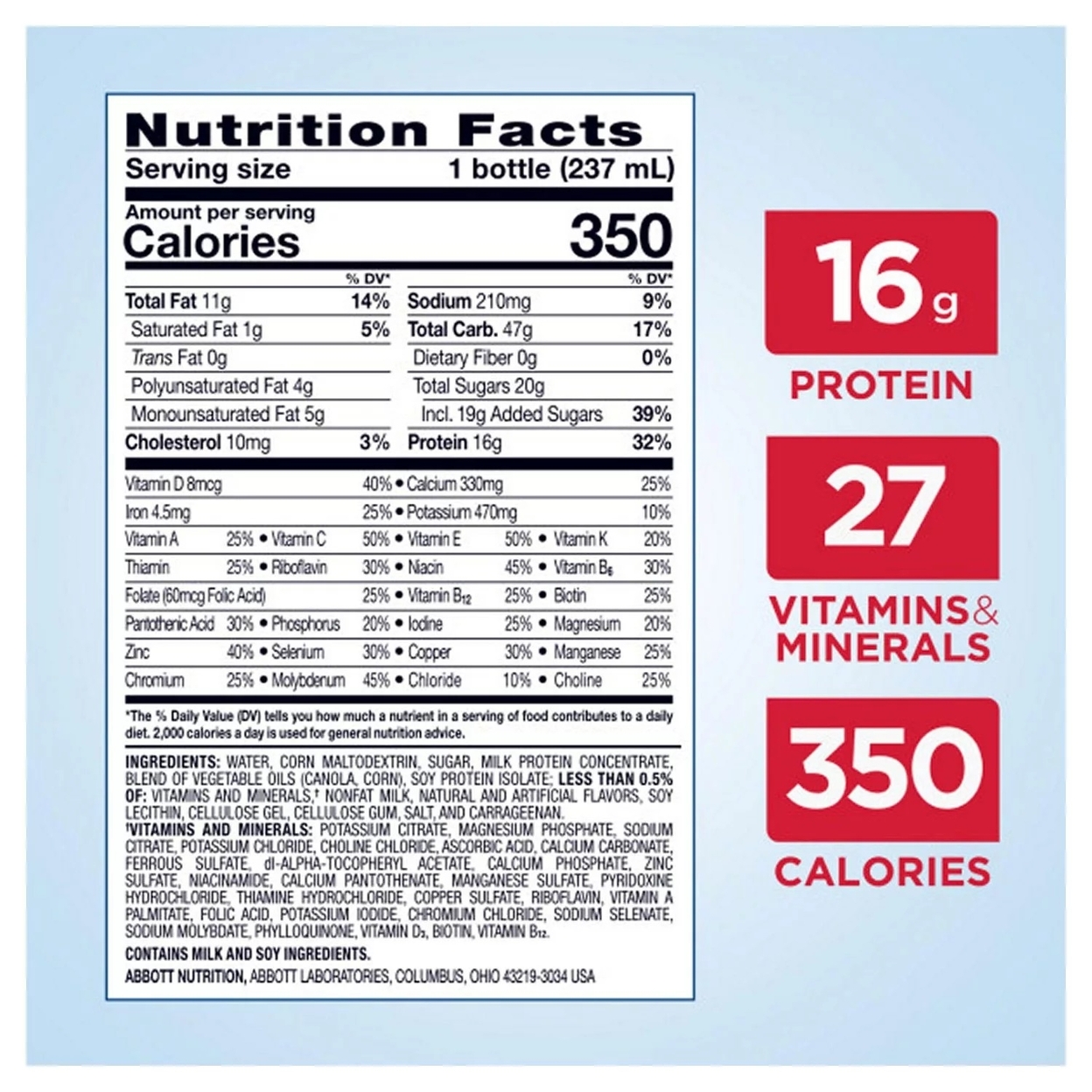 Ensure Plus Nutrition Shake, Meal Replacement Shake, Vanilla, 8 Fl Oz (24 Count)