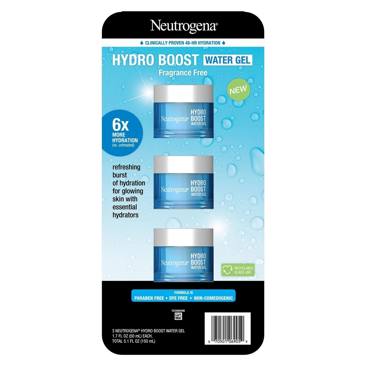 Neutrogena Hydro Boost 48-Hour Water Gel Face Moisturizer, 1.7 Ounce (Pack Of 3)