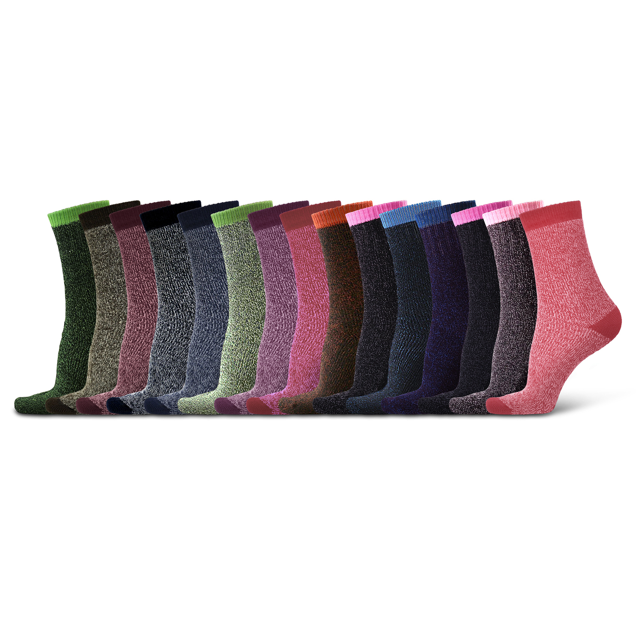 Multi-Pairs: Women's Cozy Soft Thick Winter Warm Thermal Insulated Heated Crew Socks - 1-pairs