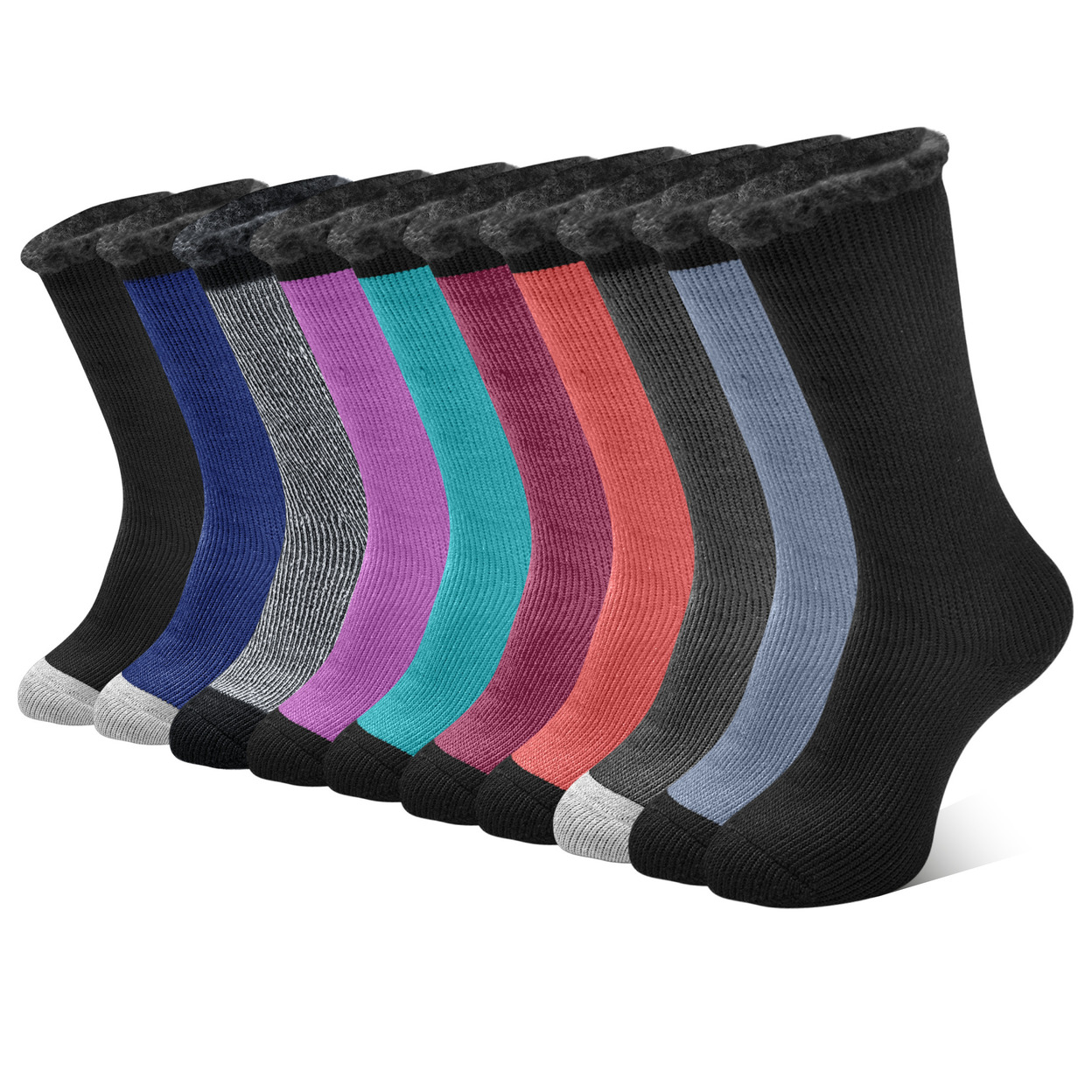3-Pairs: Men's Thermal-Insulated Brushed Lined Warm Heated Winter Socks For Cold Weather