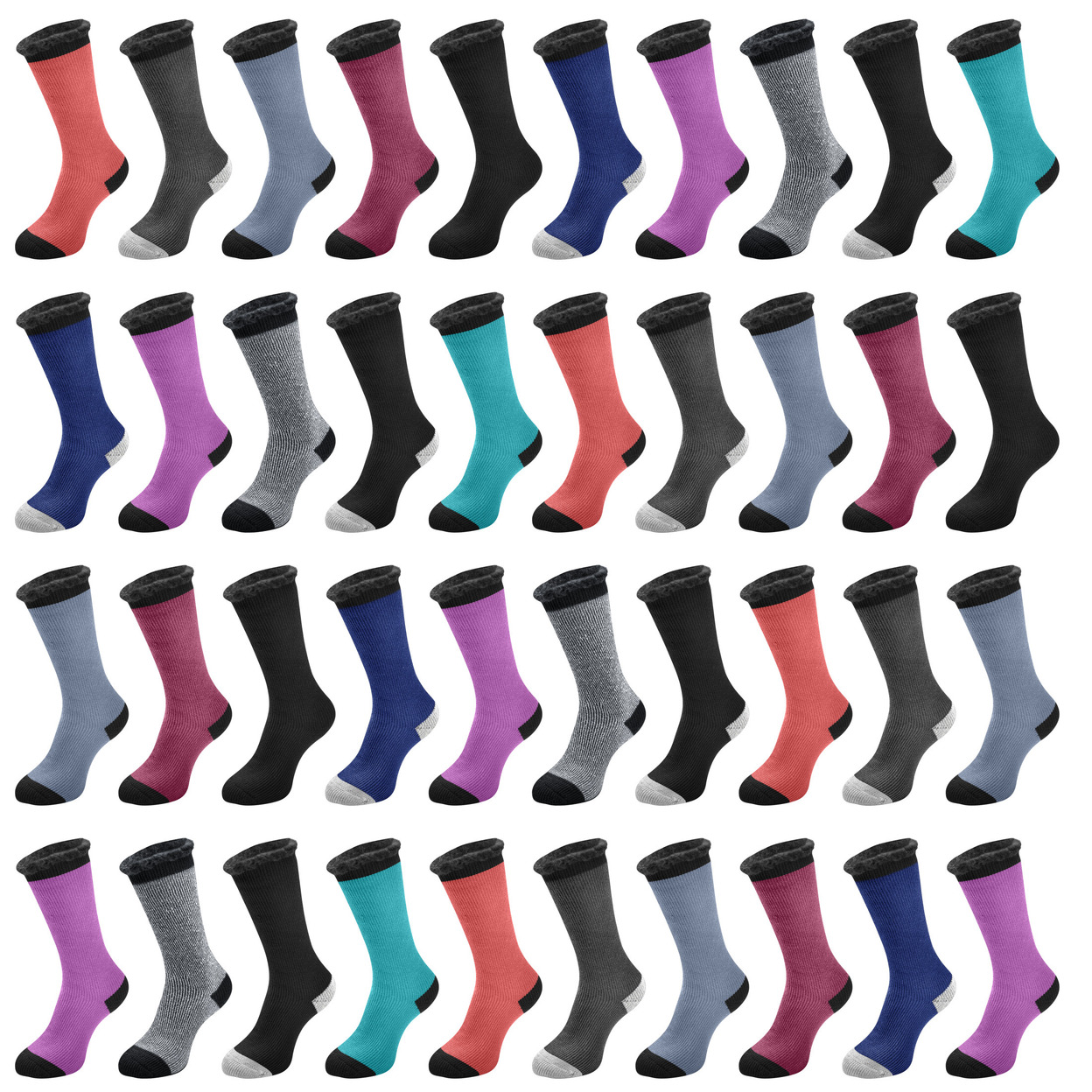 6-Pairs: Men's Thermal-Insulated Brushed Lined Warm Heated Winter Socks For Cold Weather