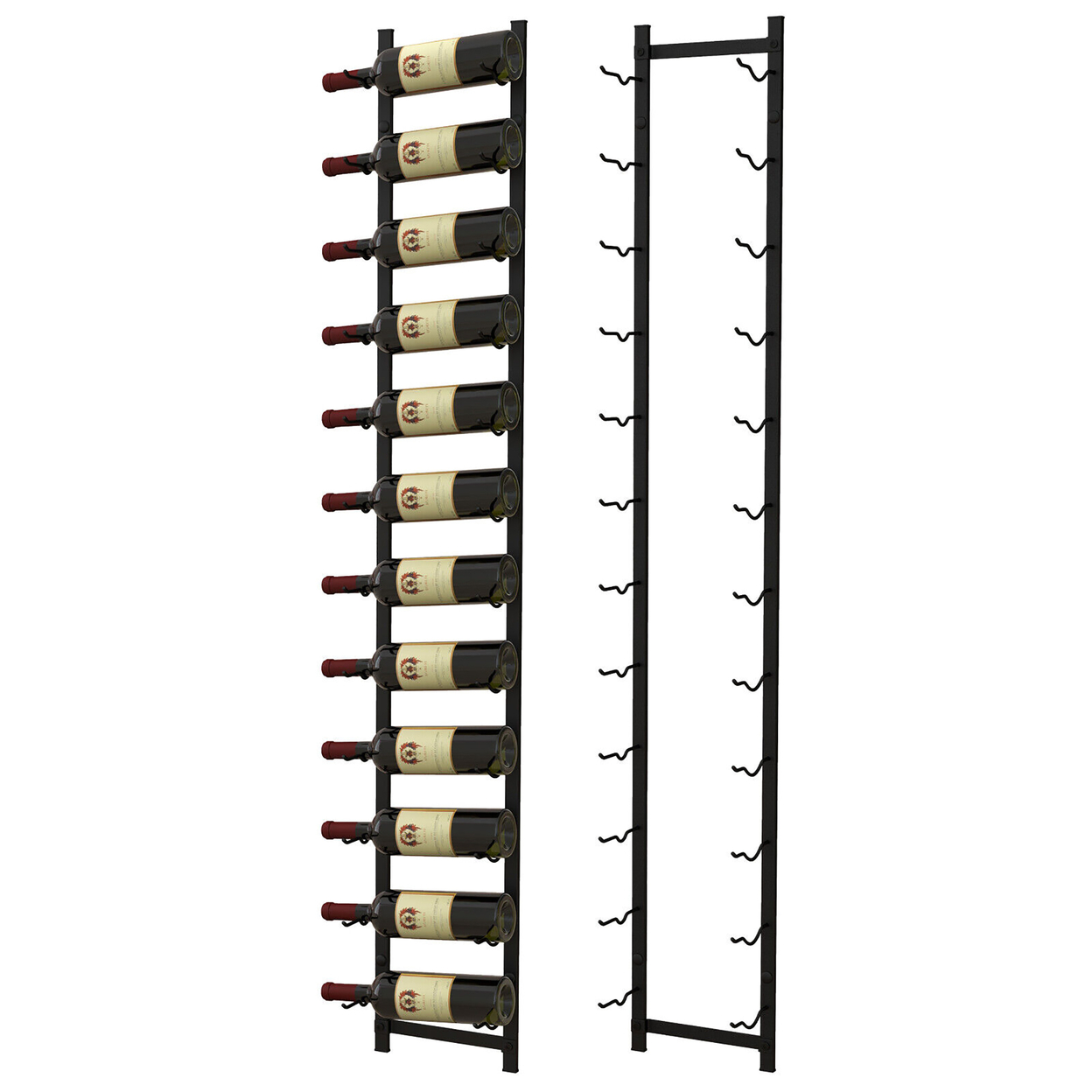 12 Bottles Wall Mounted Wine Rack Metal Wine Display Holder Organizer