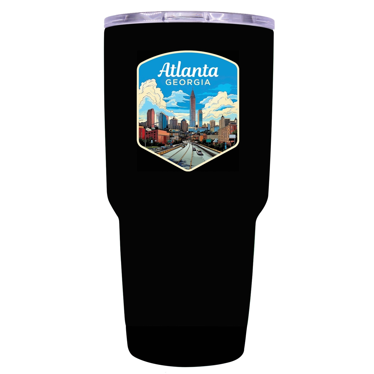 Atlanta Georgia Design B Souvenir 24 Oz Insulated Tumbler - Black,,Single