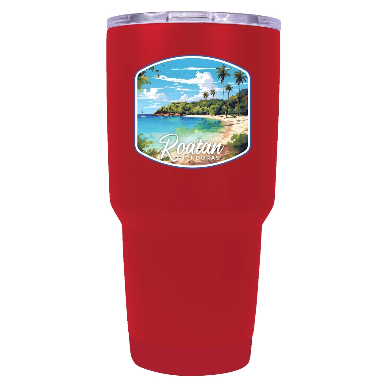 Roatan Honduras Design C Souvenir 24 Oz Insulated Tumbler - Red,,Single