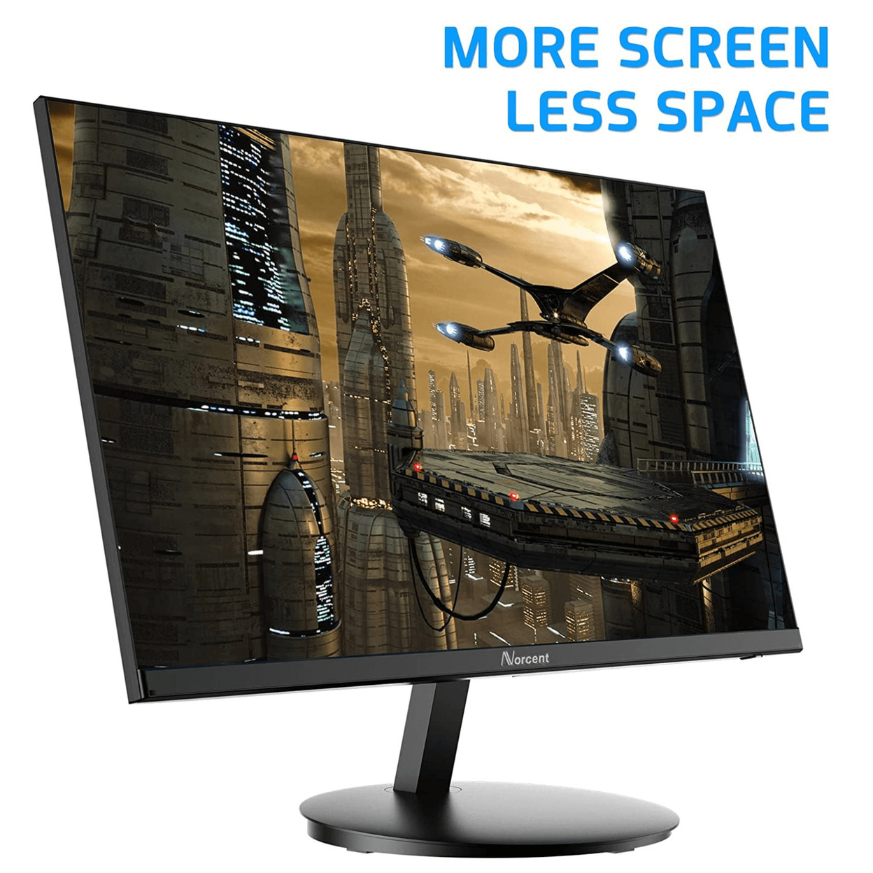 Norcent 24 Inch Frameless Computer Monitor FHD 75HZ VA With Built-In Speakers