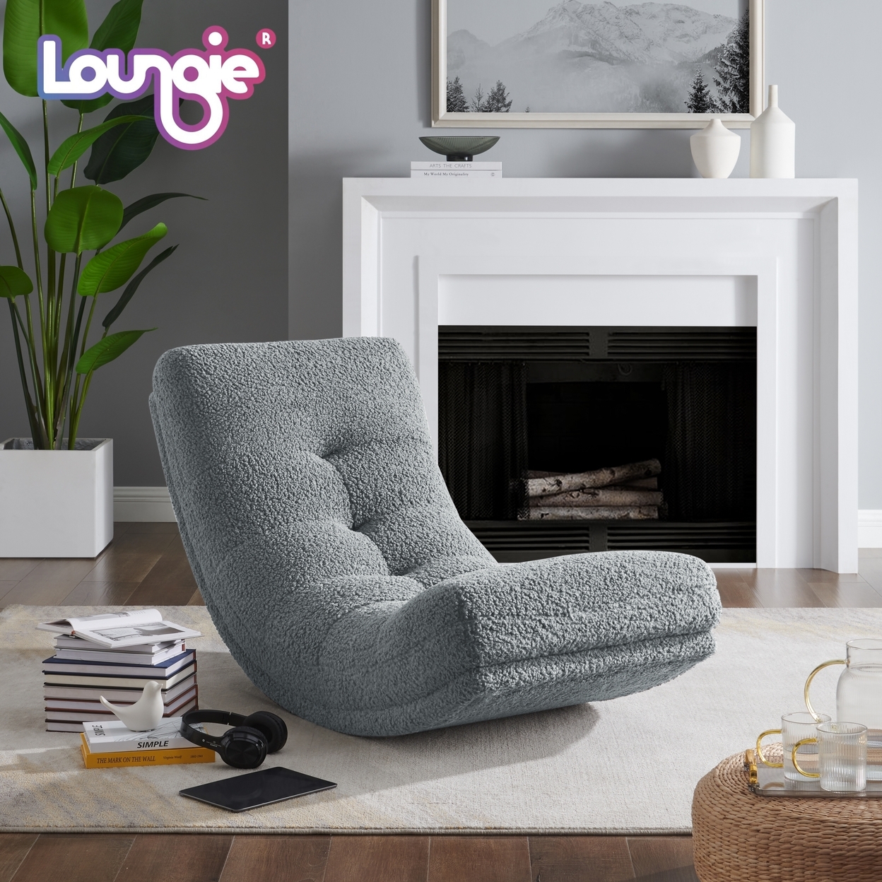 Kaniya Chair - Sherpa Upholstery, Tufted, Gentle Rocking Design, Ergonomic Shape And Padded Seat - Ivory