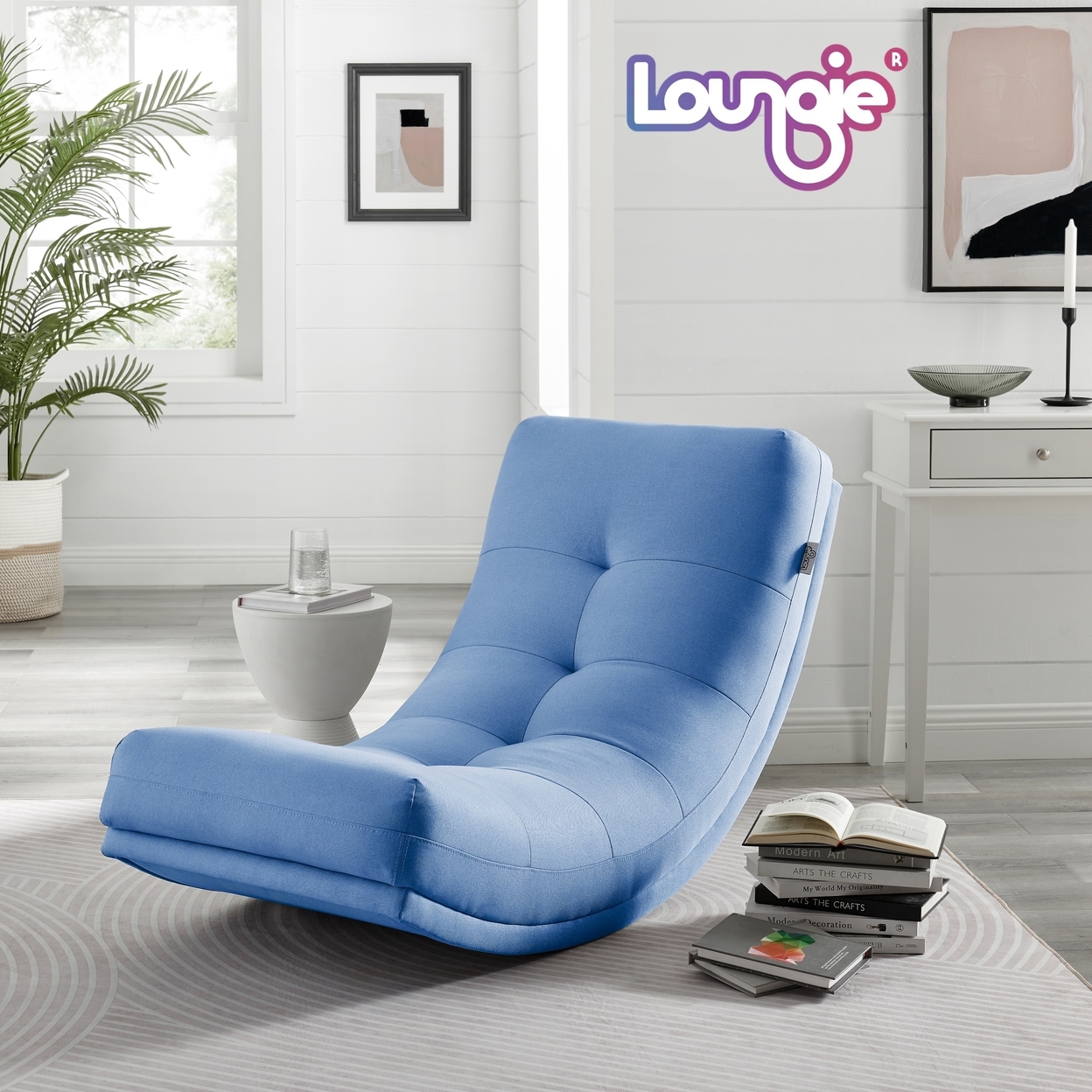 Kaniya Chair - Linen Upholstery, Tufted, Gentle Rocking Design, Ergonomic Shape And Padded Seat - Pink