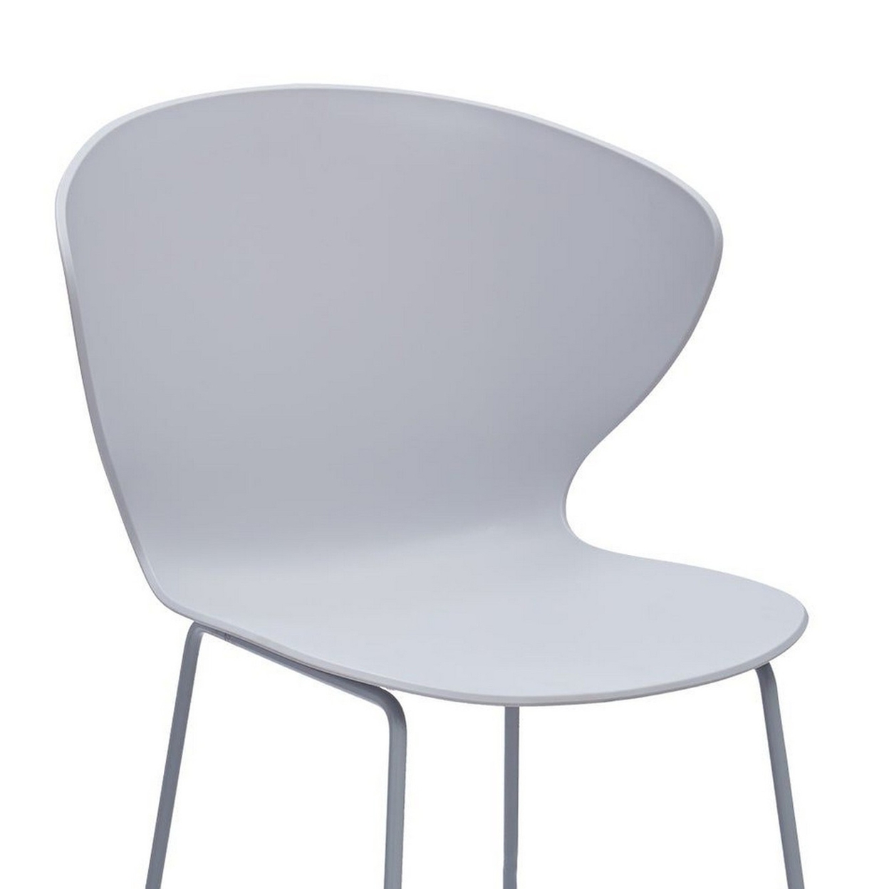 Kivi 26 Inch Set Of 2 Counter Stool Chairs, Metal Legs, Gray Polypropylene - Saltoro Sherpi