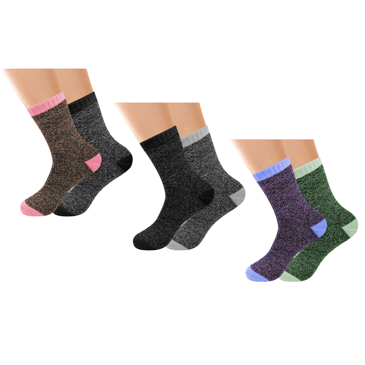 3-Pairs: Women's Winter Warm Thick Soft Cozy Thermal Boot Socks