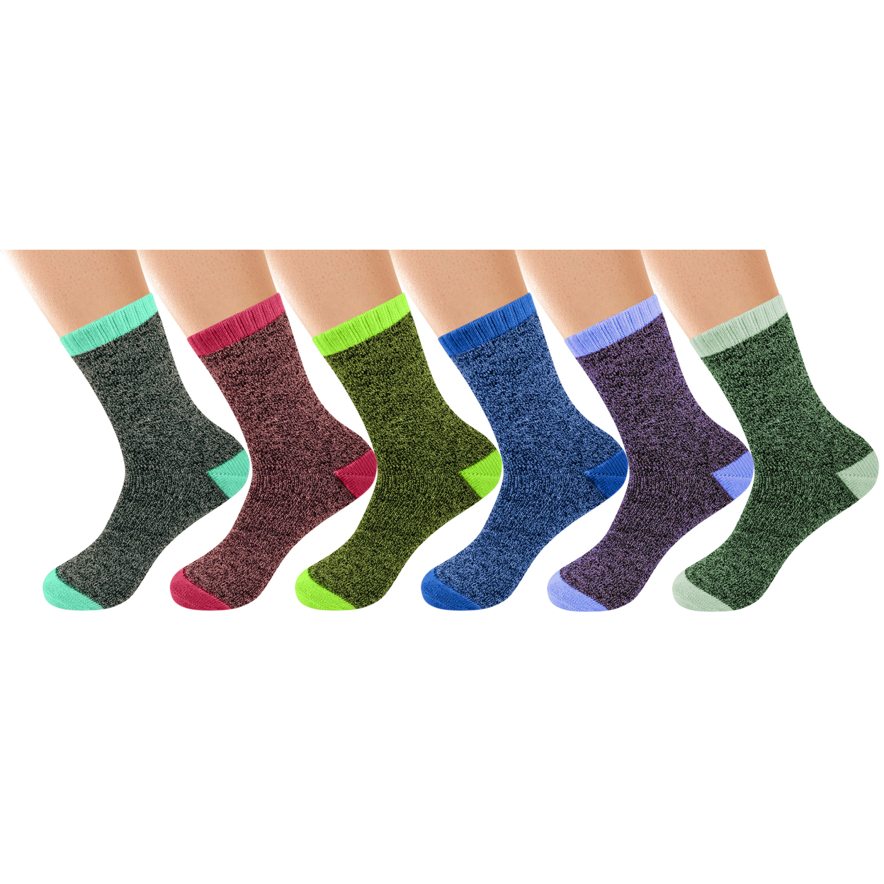 6-Pairs: Women's Winter Warm Thick Soft Cozy Thermal Boot Socks