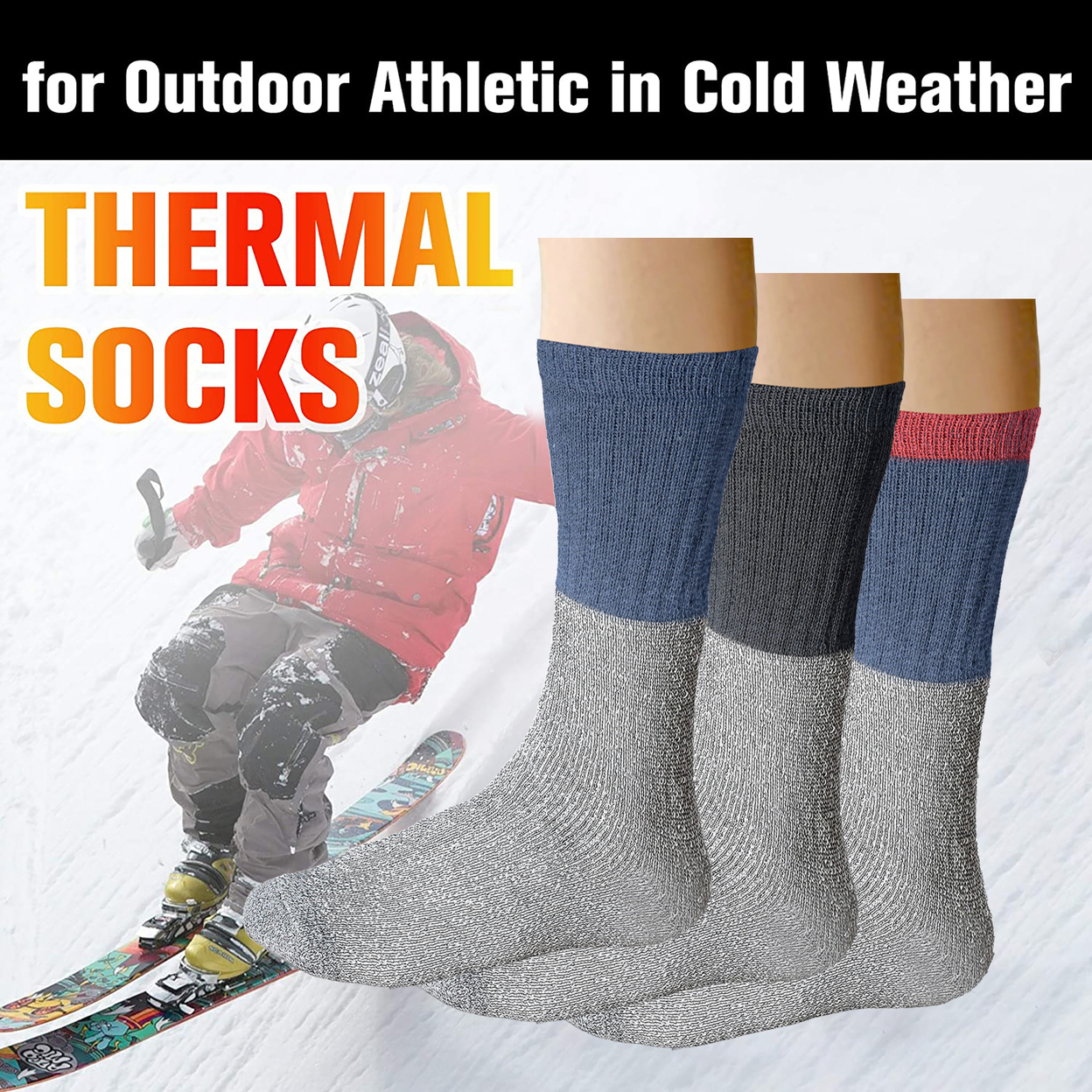 3-Pairs: Women's Winter Warm Thick Heated Cozy Thermal Crew Socks