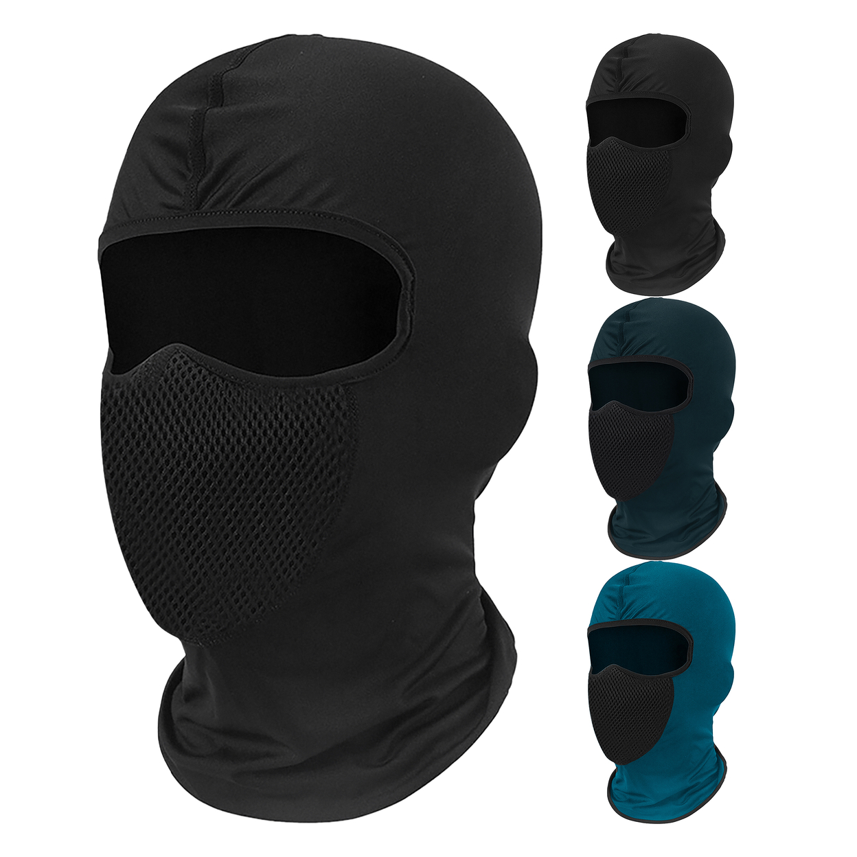 2-Pack: Men's Warm Winter Windproof Breathable Cozy Thermal Balaclava Winter Ski Full Face Mask - Black & Black