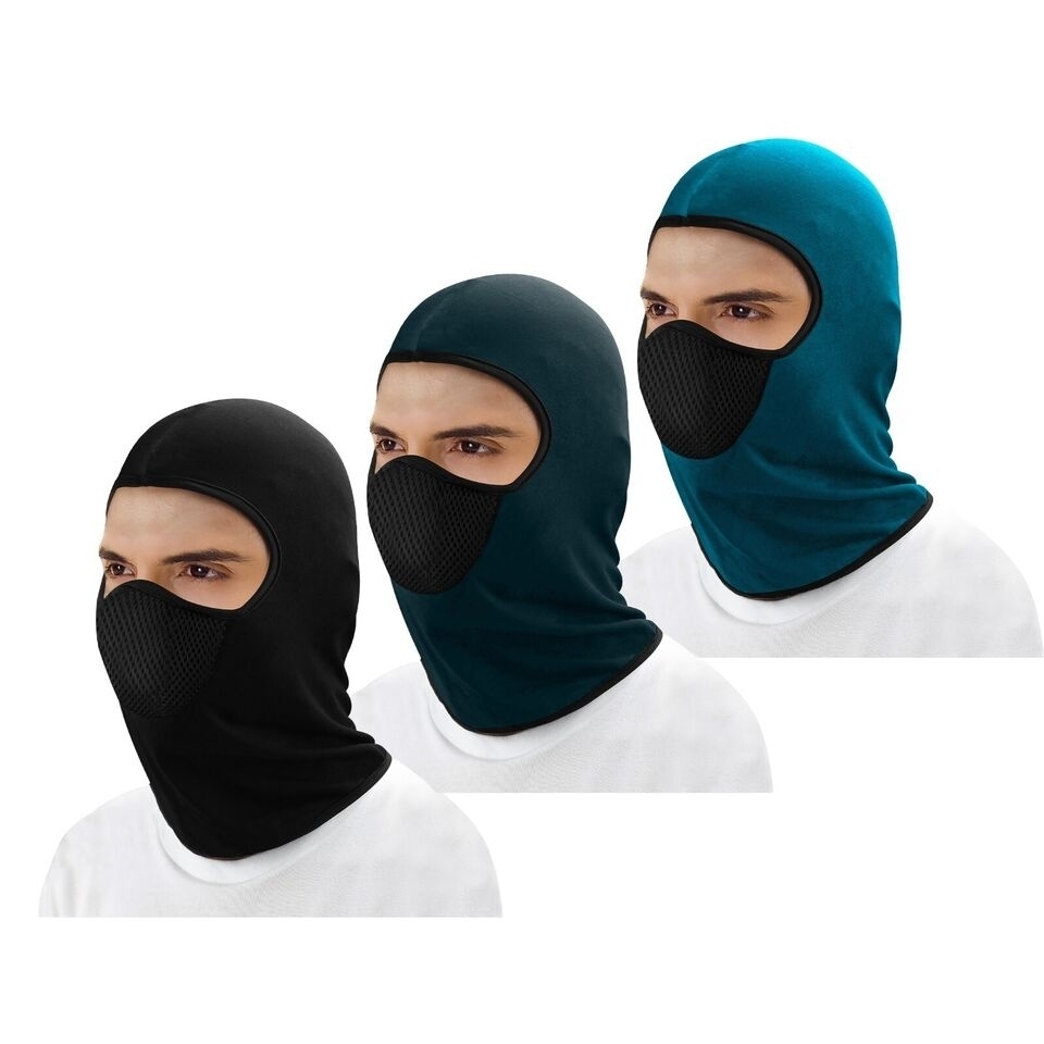3-Pack: Men's Warm Winter Windproof Breathable Cozy Thermal Balaclava Winter Ski Full Face Mask