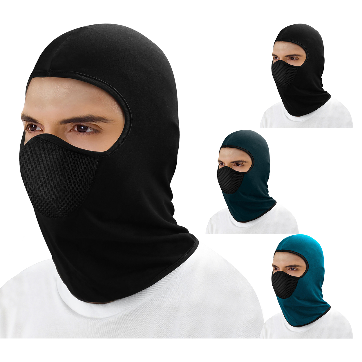 Men's Warm Winter Windproof Breathable Cozy Thermal Balaclava Winter Ski Full Face Mask - Black