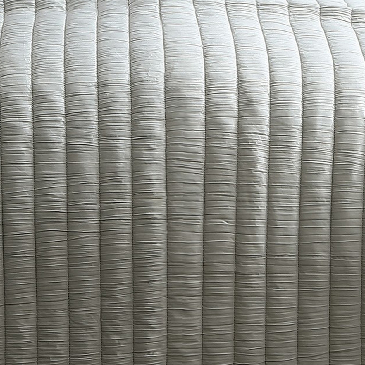 Elia Twin Size Contemporary Quilt Coverlet Set, Crinkle Texture, Light Gray - Saltoro Sherpi