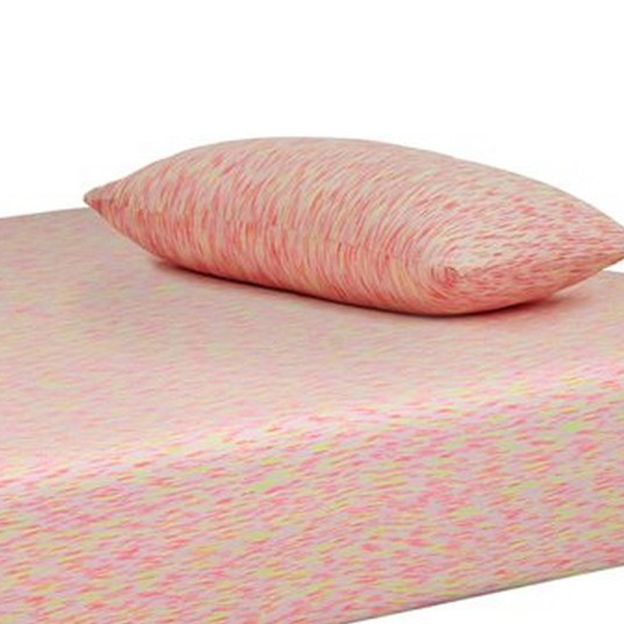 Twin Size Mattress With Hyperstretch Knit Cover And Pillow, Pink- Saltoro Sherpi