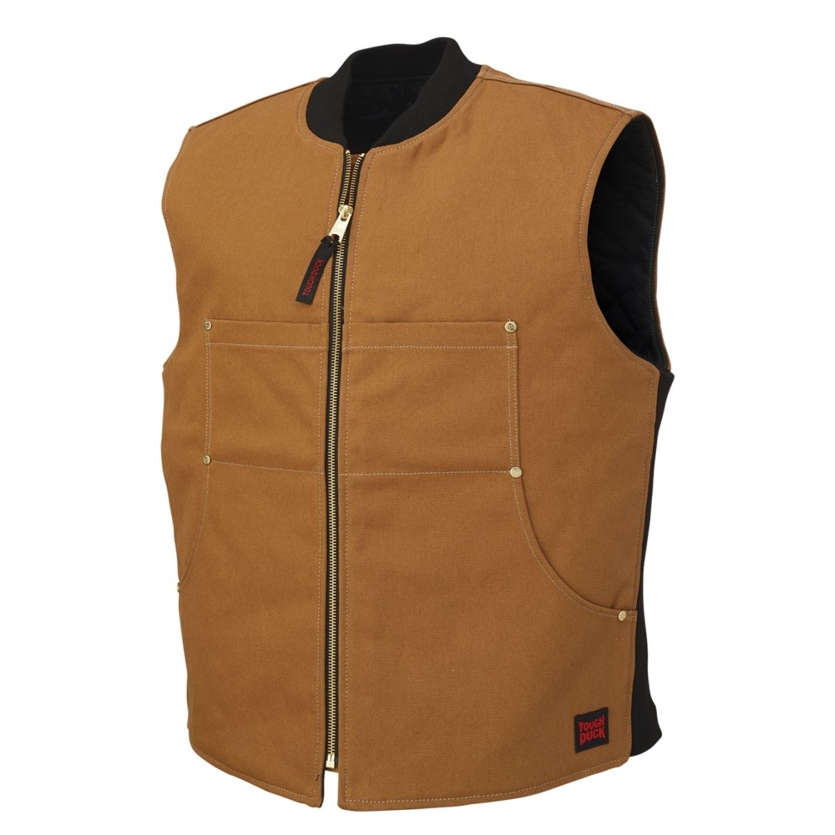 Tough Duck Men's Moto Vest Brown - WV04-BRN BROWN - BROWN, XL