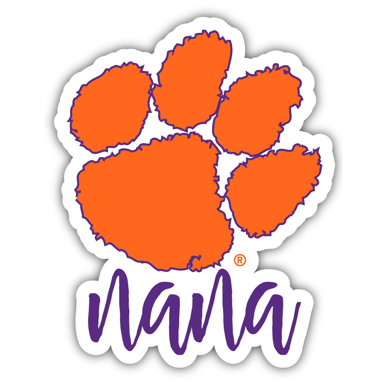 Clemson Tigers 4-Inch Nana Die Cut Decal