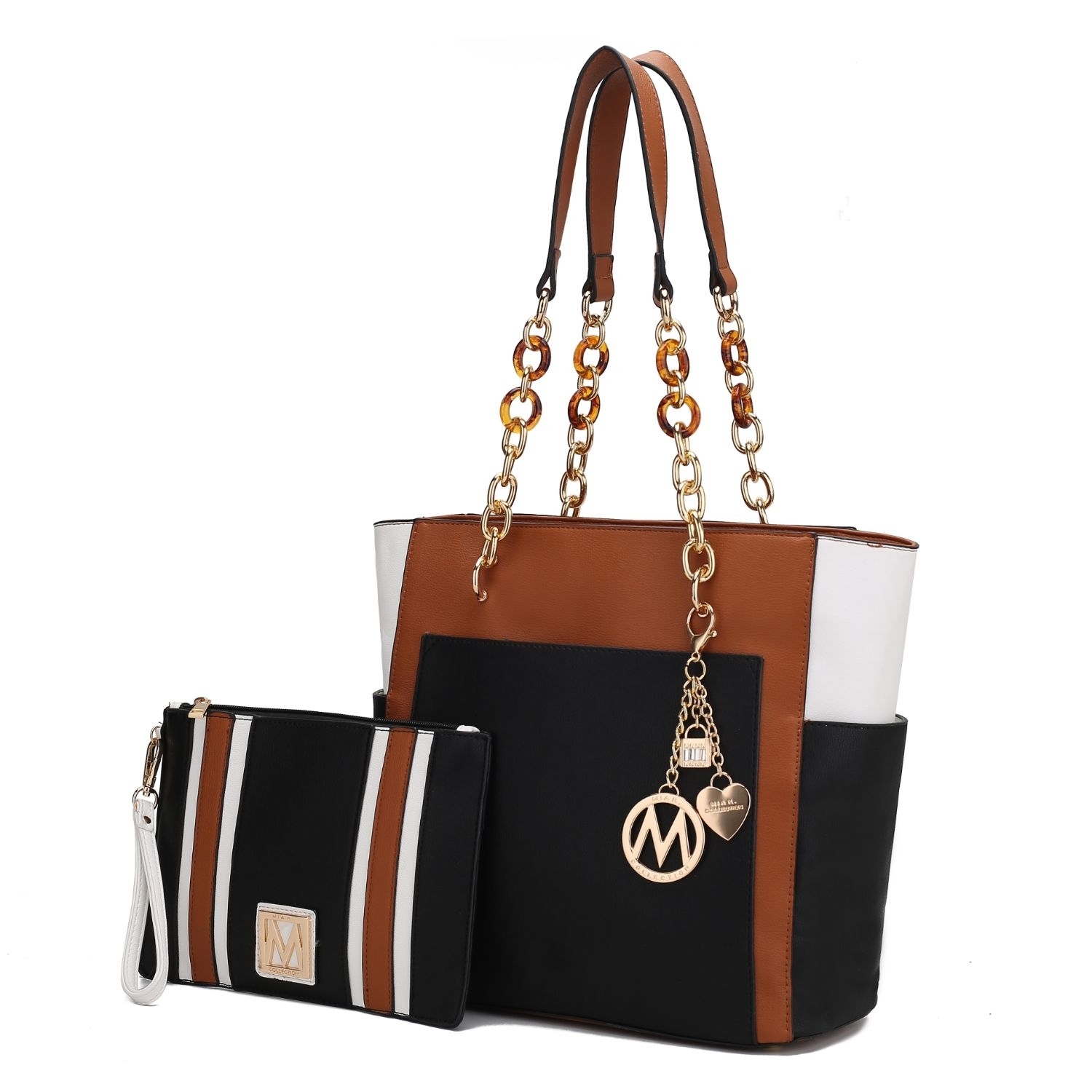 MKF Collection Rochelle Tote Handbag & Wristlet Set By Mia K. - Black