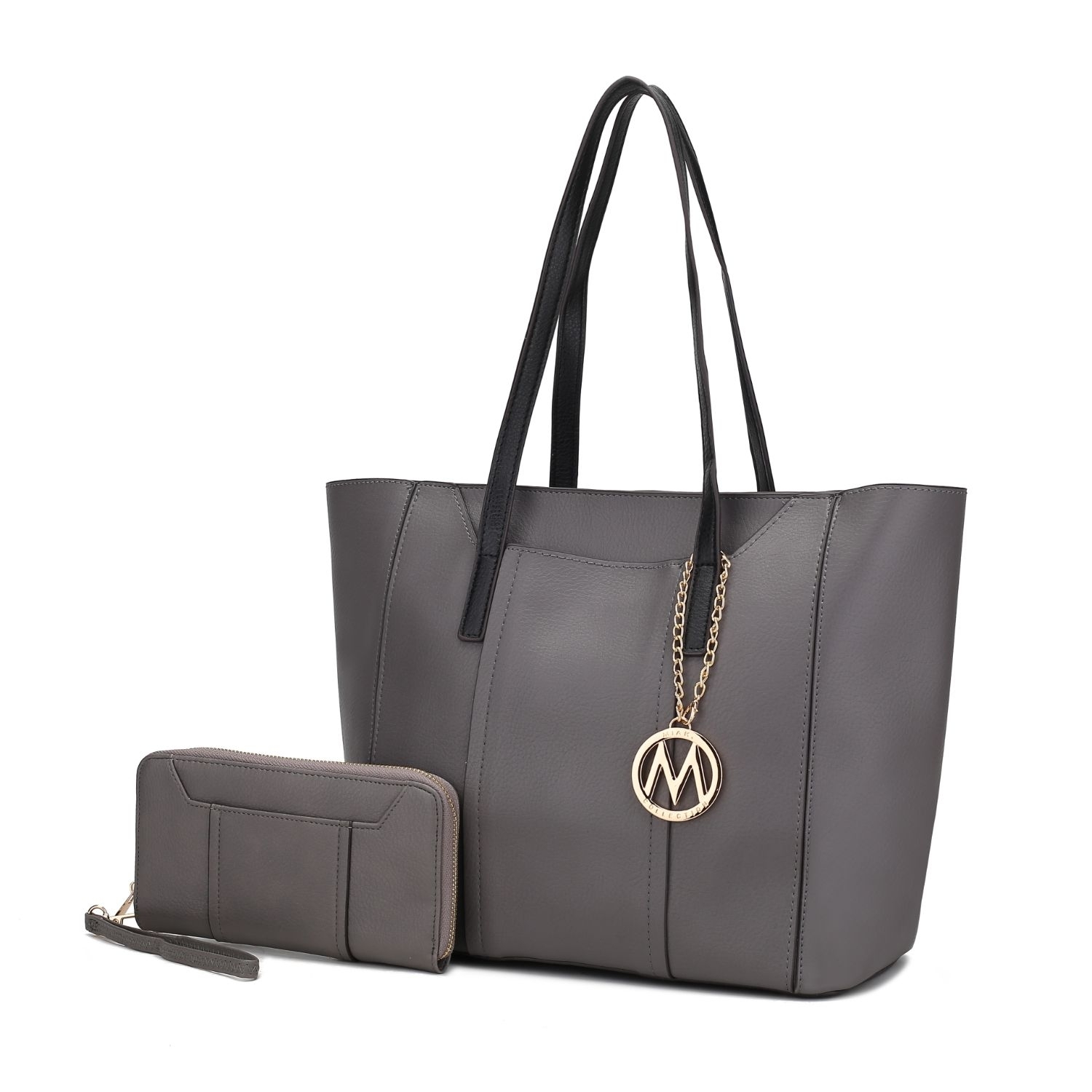 MKF Collection Dinah Light Weight Tote Handbag With Wallet By Mia K. - Stone Gray
