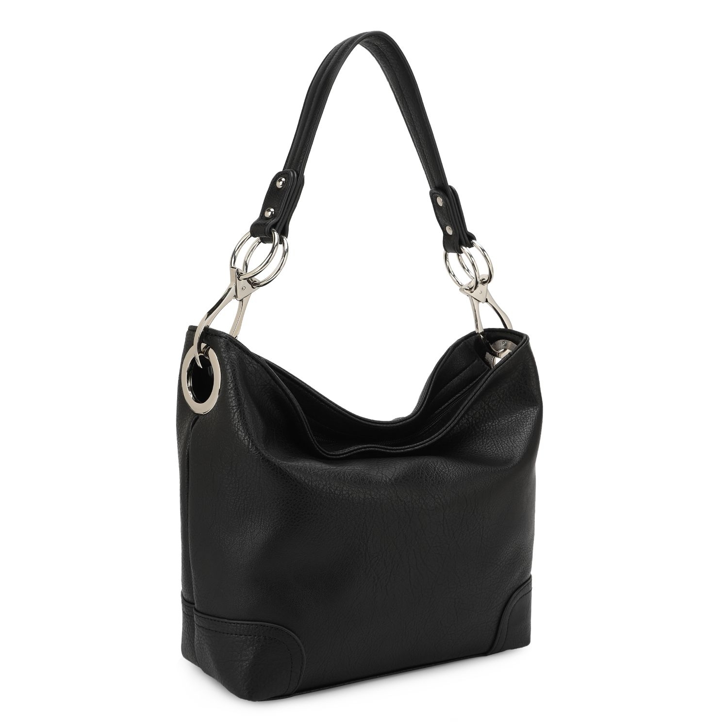 MKF Collection Emily Soft Vegan Leather Hobo Handbag By Mia K. - Black