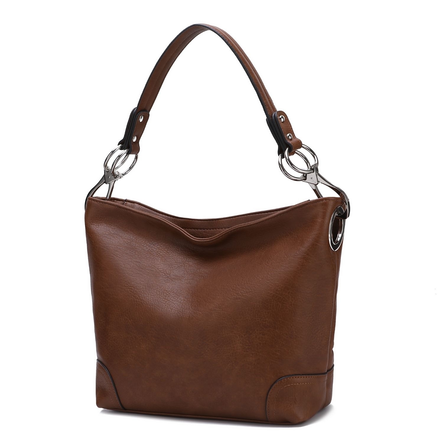 MKF Collection Emily Soft Vegan Leather Hobo Handbag By Mia K. - Brown