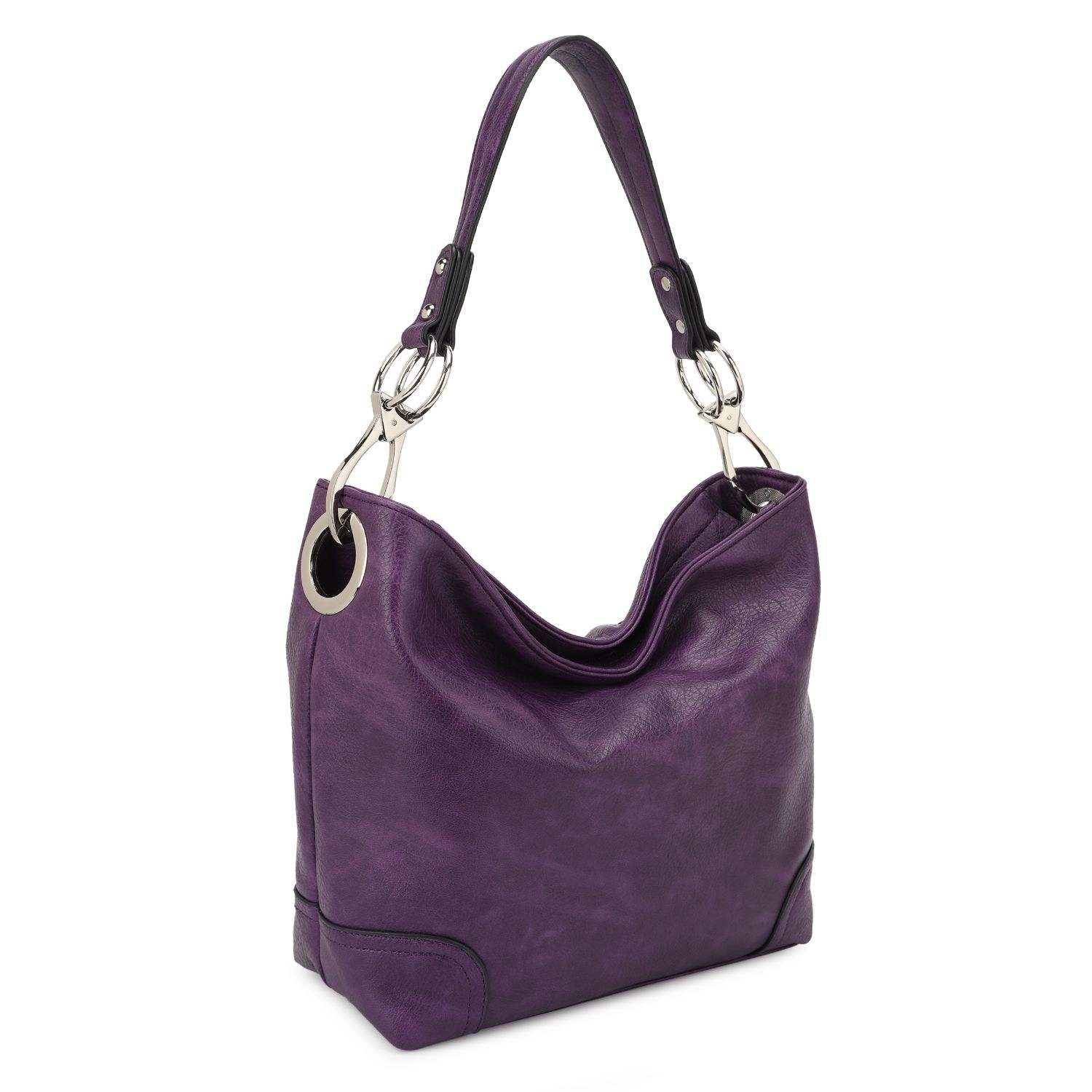 MKF Collection Emily Soft Vegan Leather Hobo Handbag By Mia K. - Purple