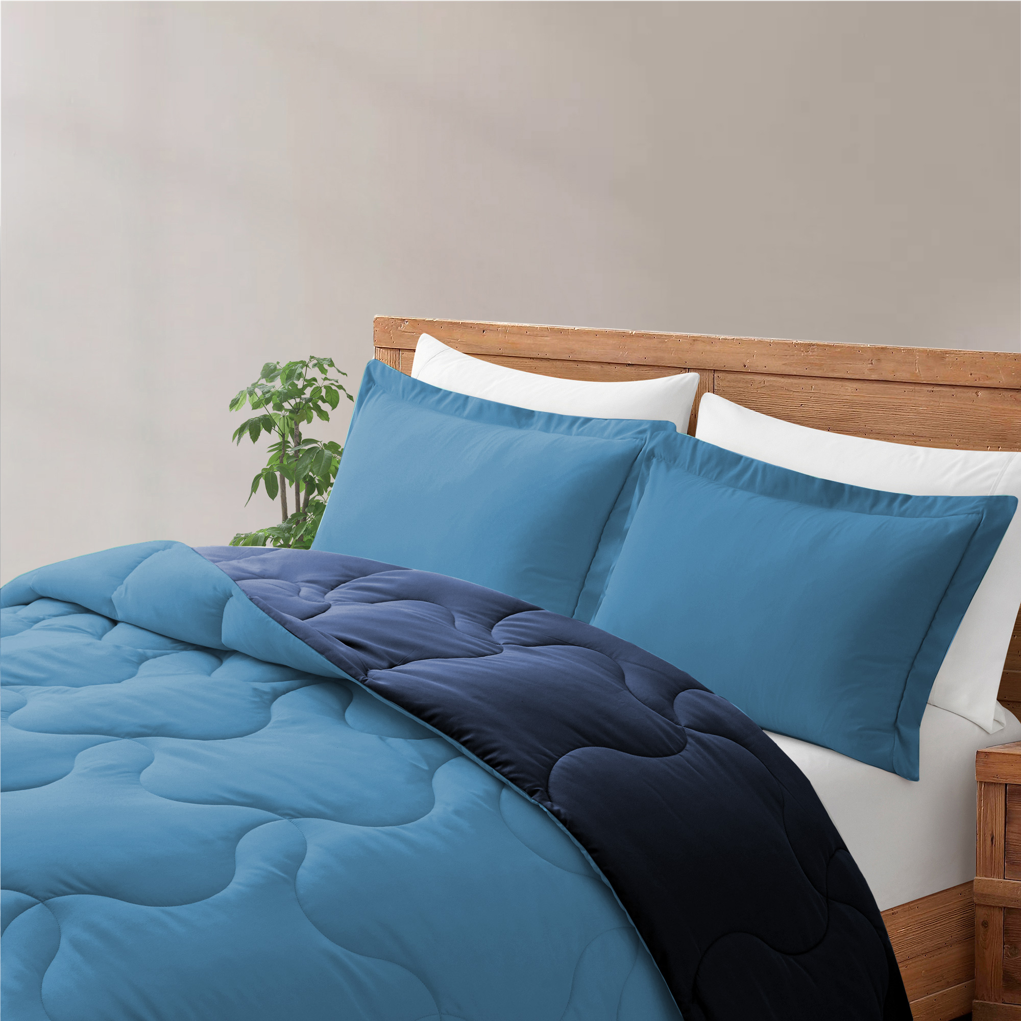 Lightweight Soft Quilted Down Alternative Comforter Reversible Duvet Insert With Corner Tabs - Full/Queen Size