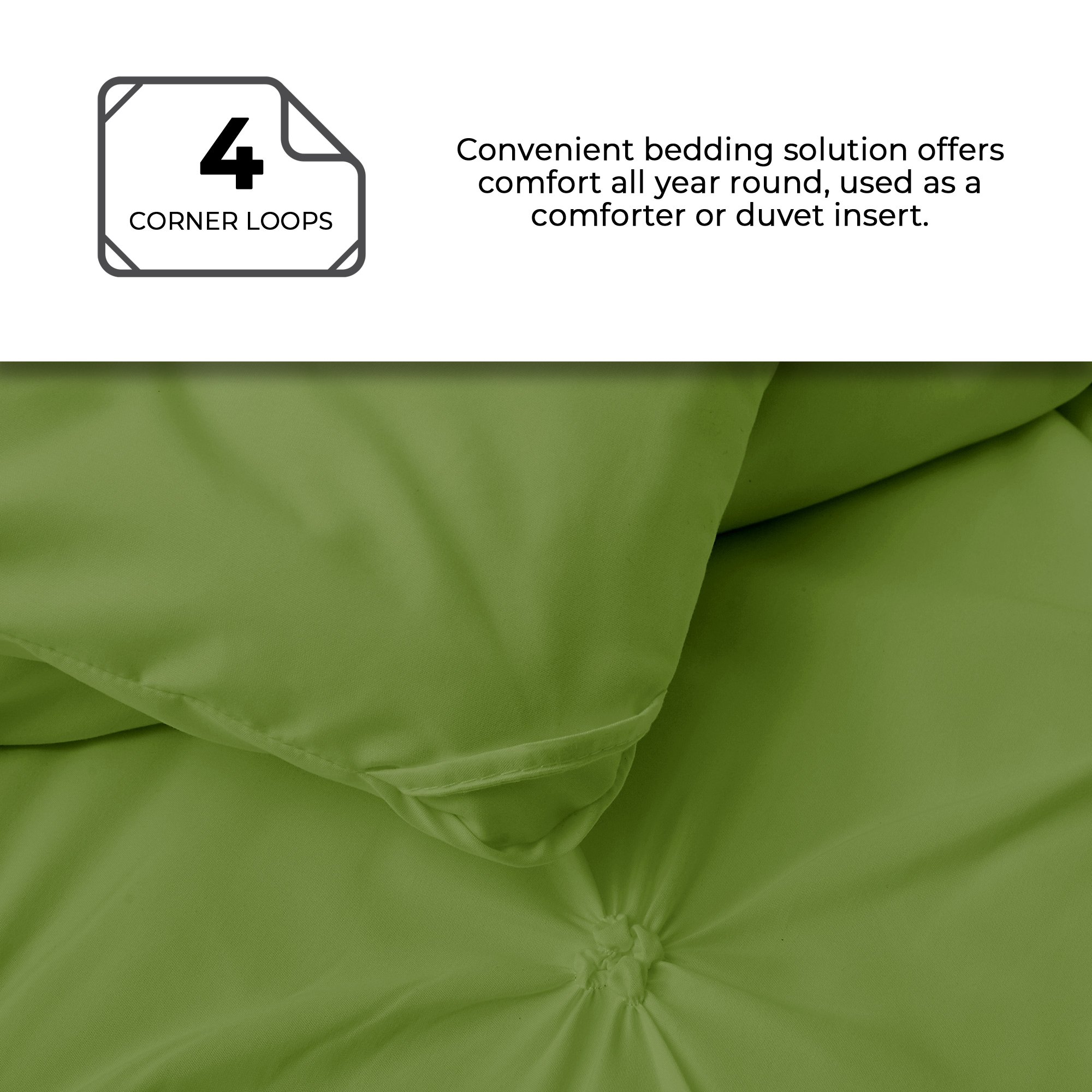 Microfiber Comforter Set Pinch Pleat Pintuck Down Alternative Bedding - All Season Comforter Set - King Size