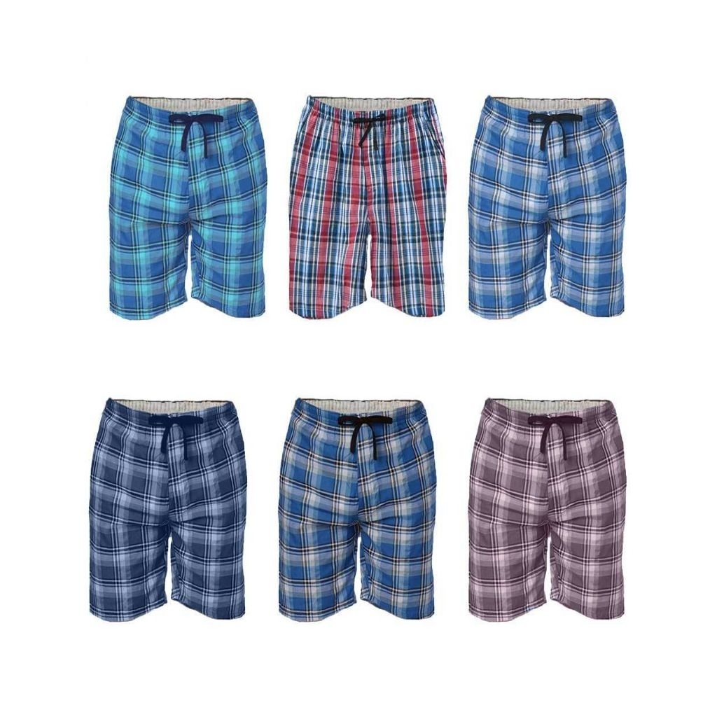 4-Pack: Men's Ultra Soft Plaid Lounge Pajama Sleep Wear Shorts - Large