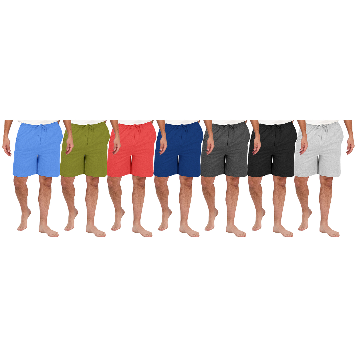 2-Pack: Men's Ultra-Soft Jersey Knit Lounge Sleep Pajama Shorts - X-large