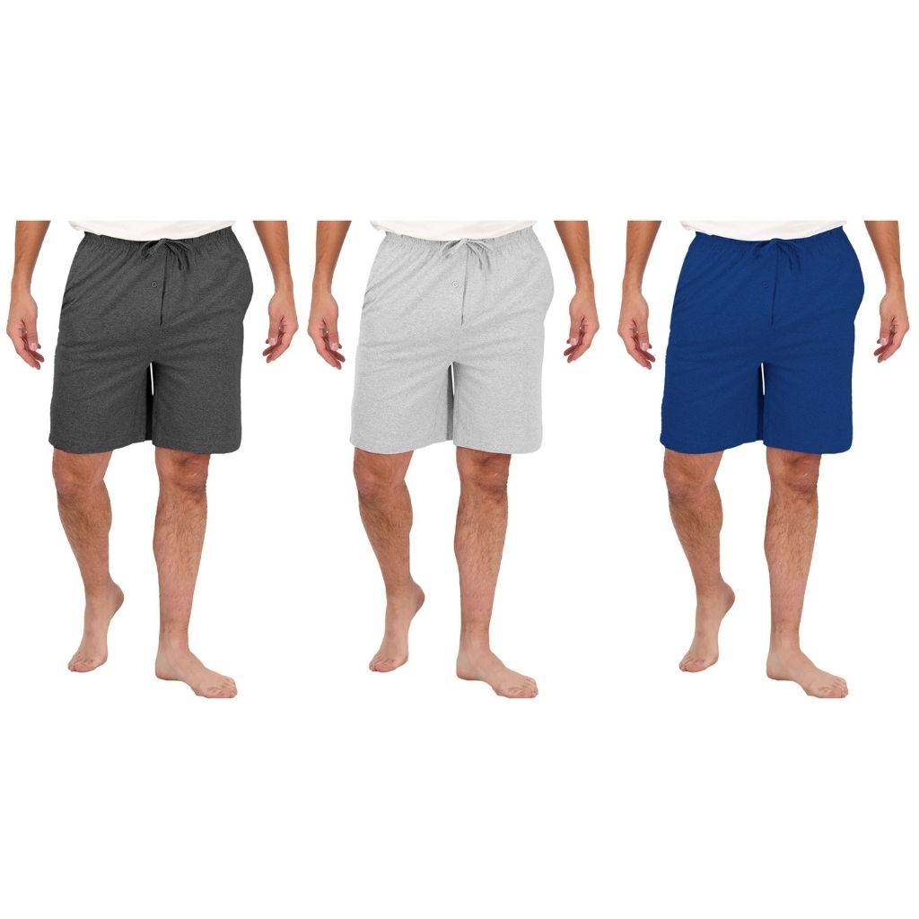 2-Pack: Men's Ultra-Soft Jersey Knit Lounge Sleep Pajama Shorts - Medium