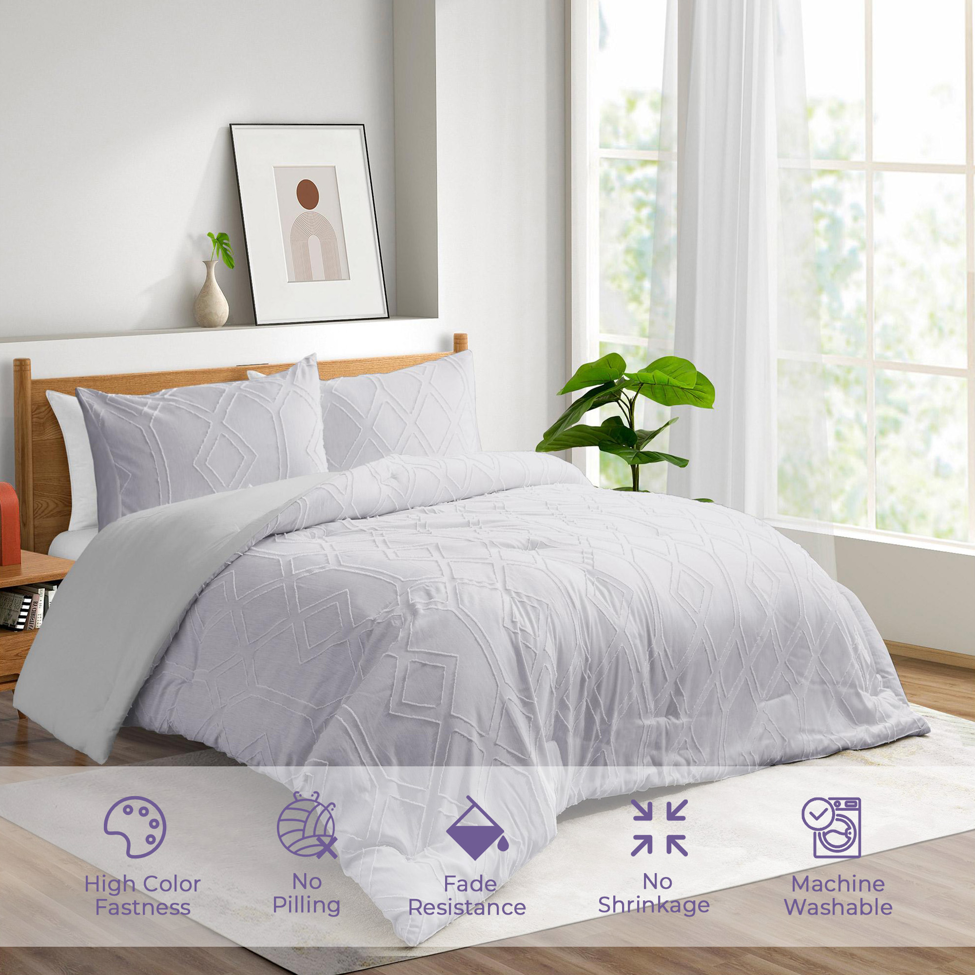 Comforter Sets Microfiber Down Alternative Bedspreads Bedding Set - King Size