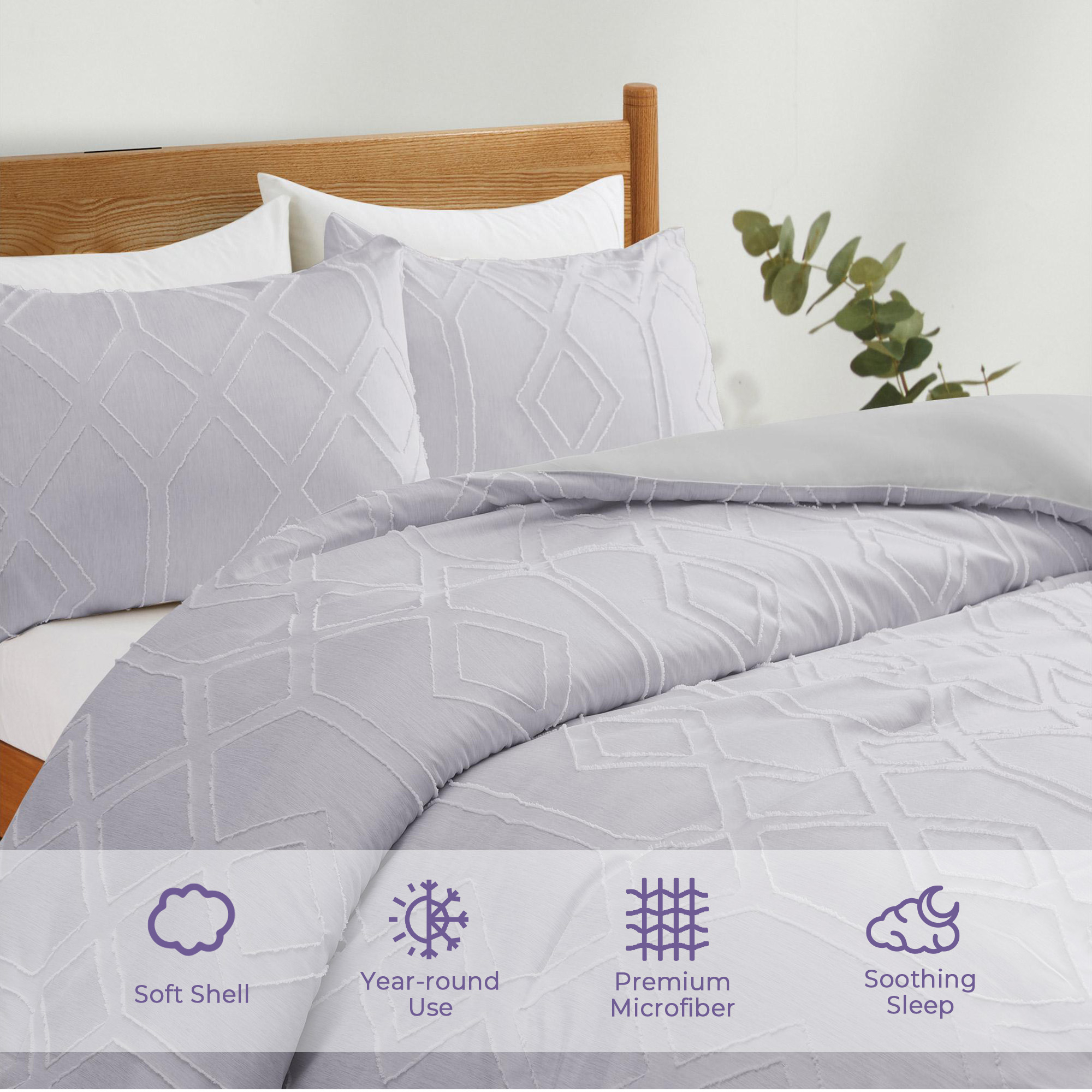 Comforter Sets Microfiber Down Alternative Bedspreads Bedding Set - Full/Queen Size
