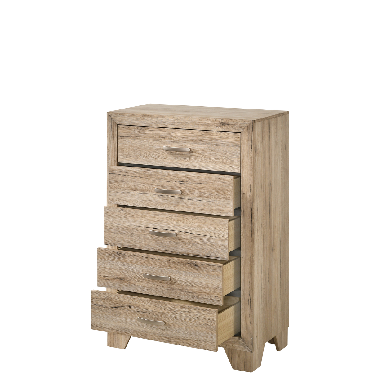 Wooden Chest With 5 Storage Drawers, Brown- Saltoro Sherpi