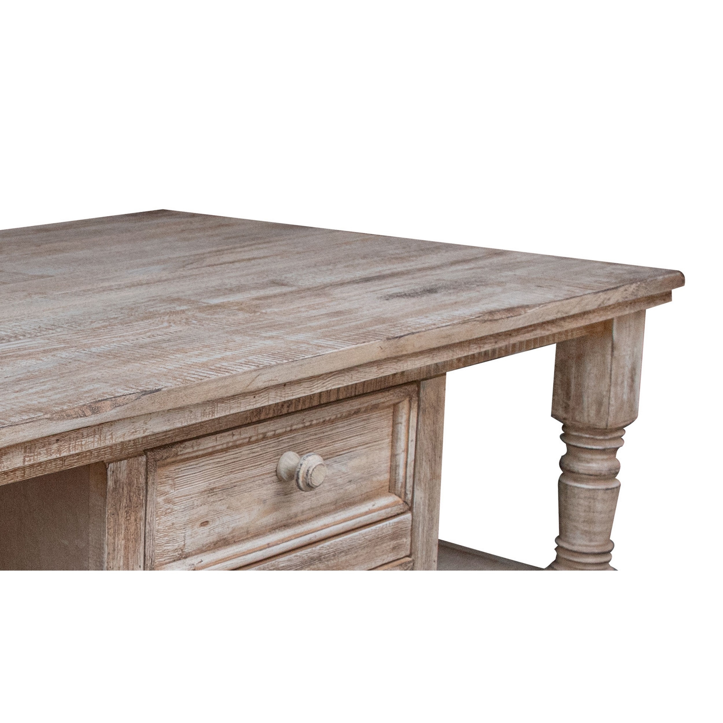 Genie 50 Inch Coffee Table, Mango And Pine Wood, 4 Drawers, Sand Brown- Saltoro Sherpi