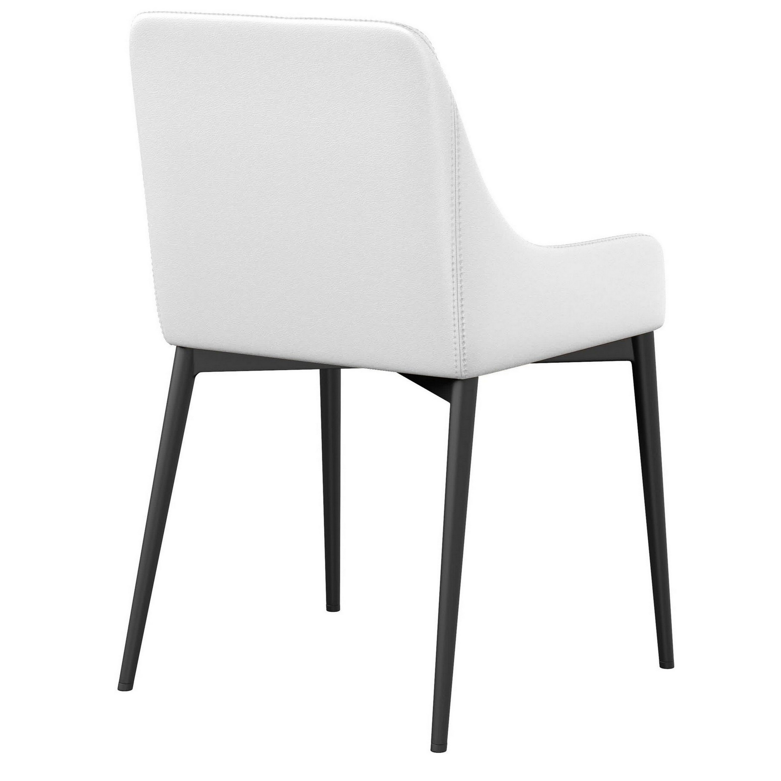 Zvi 21 Inch Cushioned Dining Chair, Set Of 2, Sloped Arms, White, Black- Saltoro Sherpi