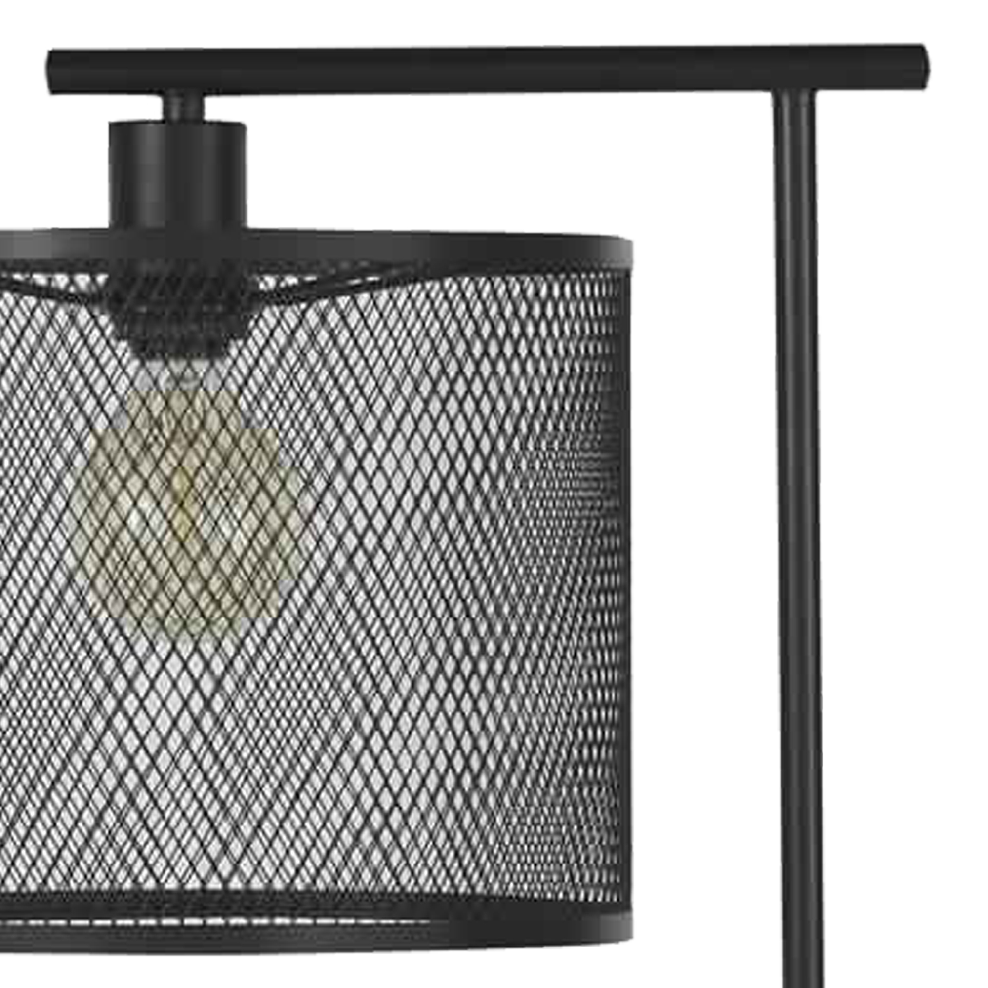 Metal Frame Floor Lamp With Caged Shade, Dark Bronze- Saltoro Sherpi
