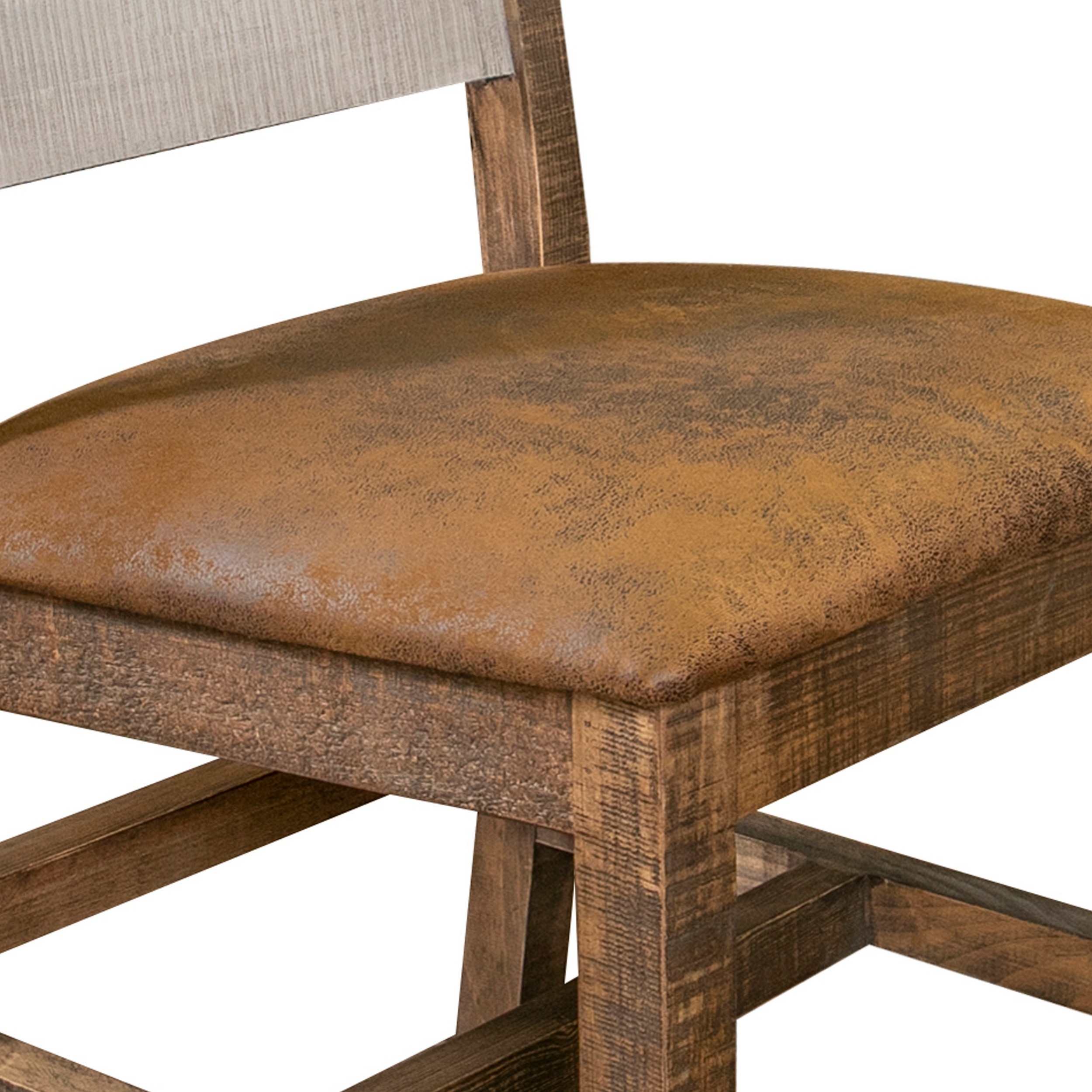 Pino 22 Inch Dining Chair, Set Of 2, Pine Wood, Microfiber Seat, Panel Back- Saltoro Sherpi