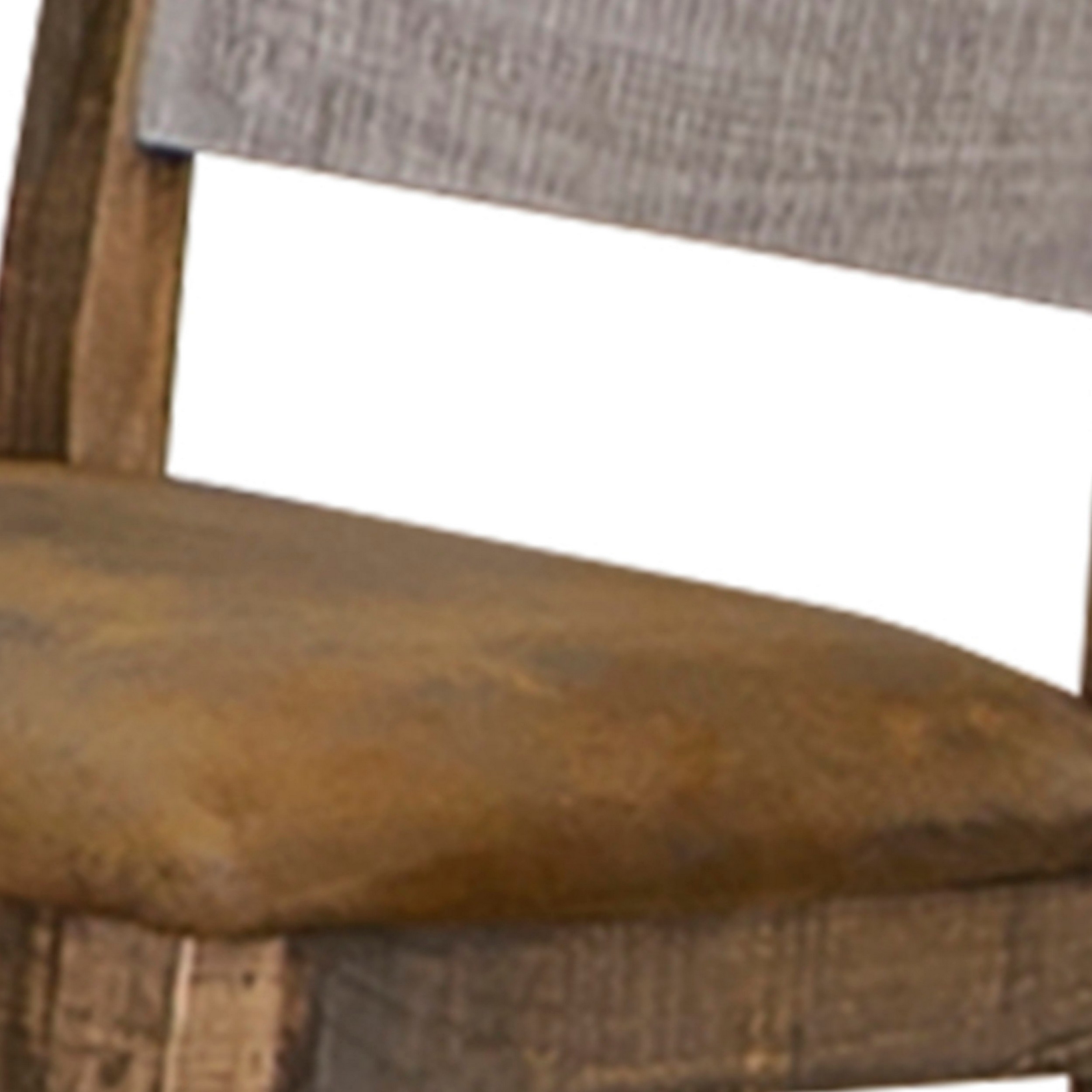 Pino 25 Inch Counter Height Chair, Set Of 2, Panel Back, Gray And Brown- Saltoro Sherpi