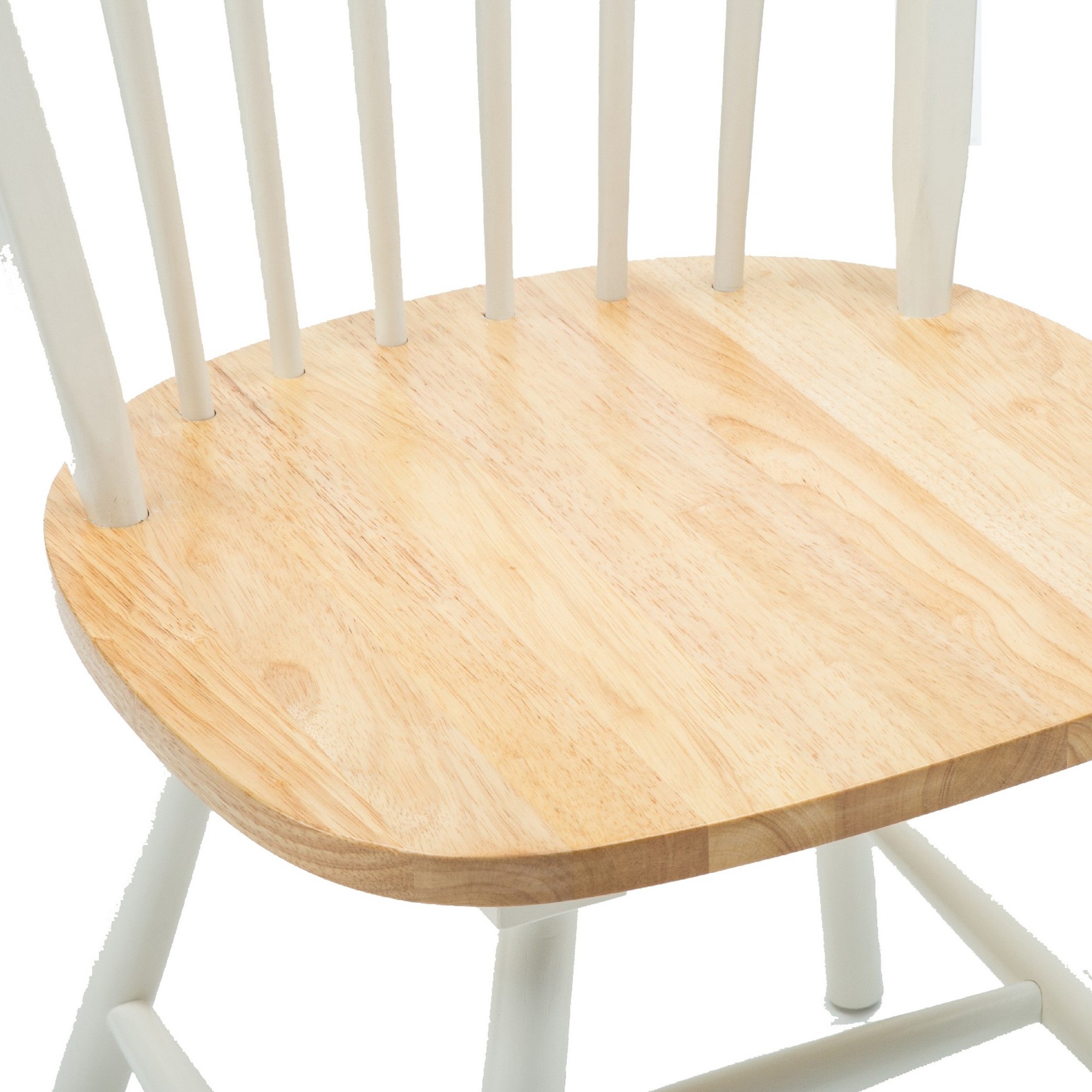 Nova 18 Inch Windsor Dining Chair, Set Of 2, Farmhouse Style, White, Brown- Saltoro Sherpi