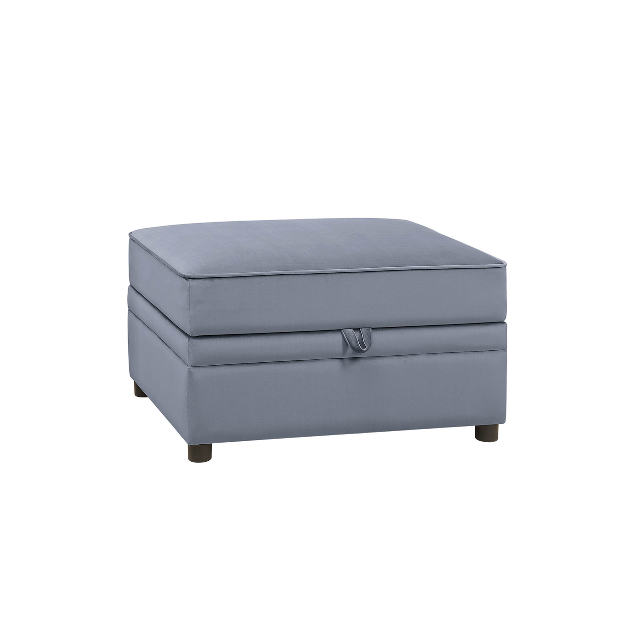 Fabric Upholstered Wooden Ottoman With Lift Top Storage, Gray- Saltoro Sherpi