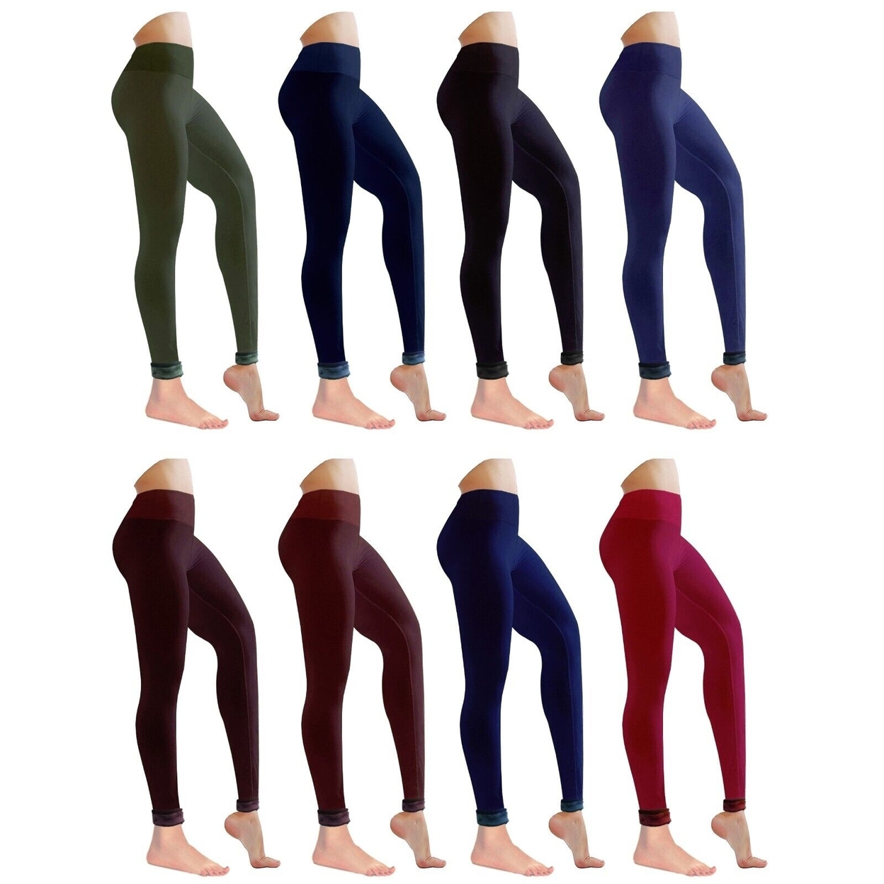 3-Pack: Women's Winter Warm Ultra Soft Cozy Fur Lined Leggings - Assorted, Small