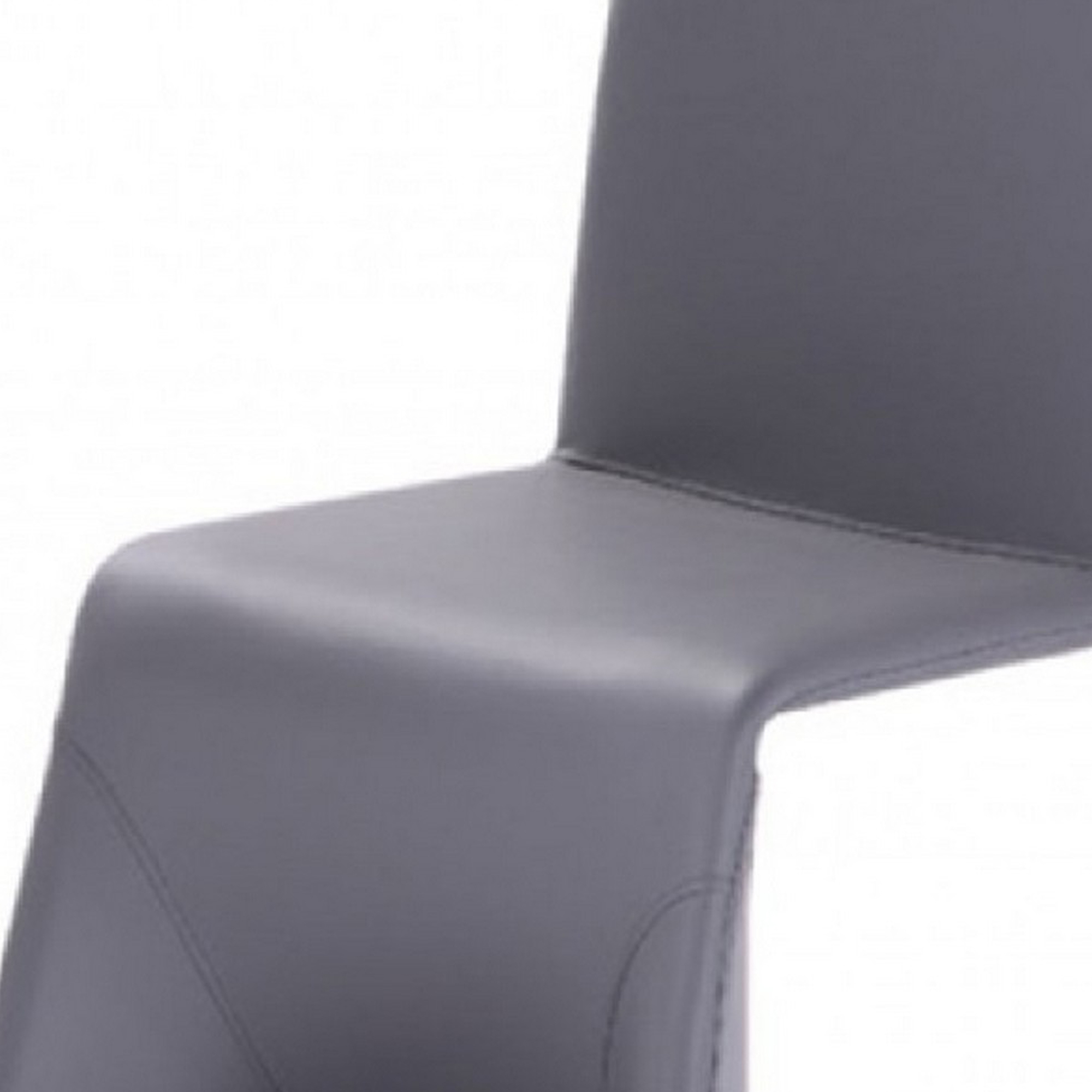 Fully Leatherette Upholstered Metal Frame Dining Chair, Set Of 2, Gray- Saltoro Sherpi