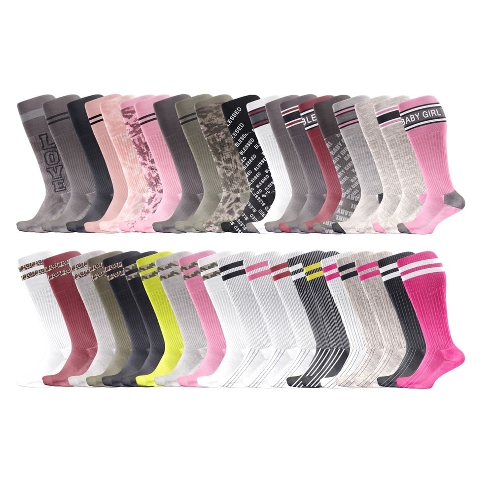 10-Pairs: Women's Lightweight Casual Soft Cozy Comfortable Breathable Moisture-Wicking Crew Socks