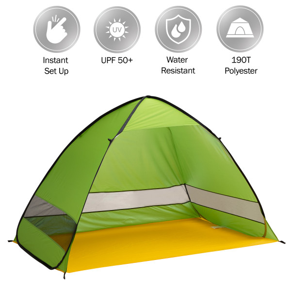 Pop Up Beach Tent - Fits 2-3 People - Sun Shelter With UV Protection And Ventilation